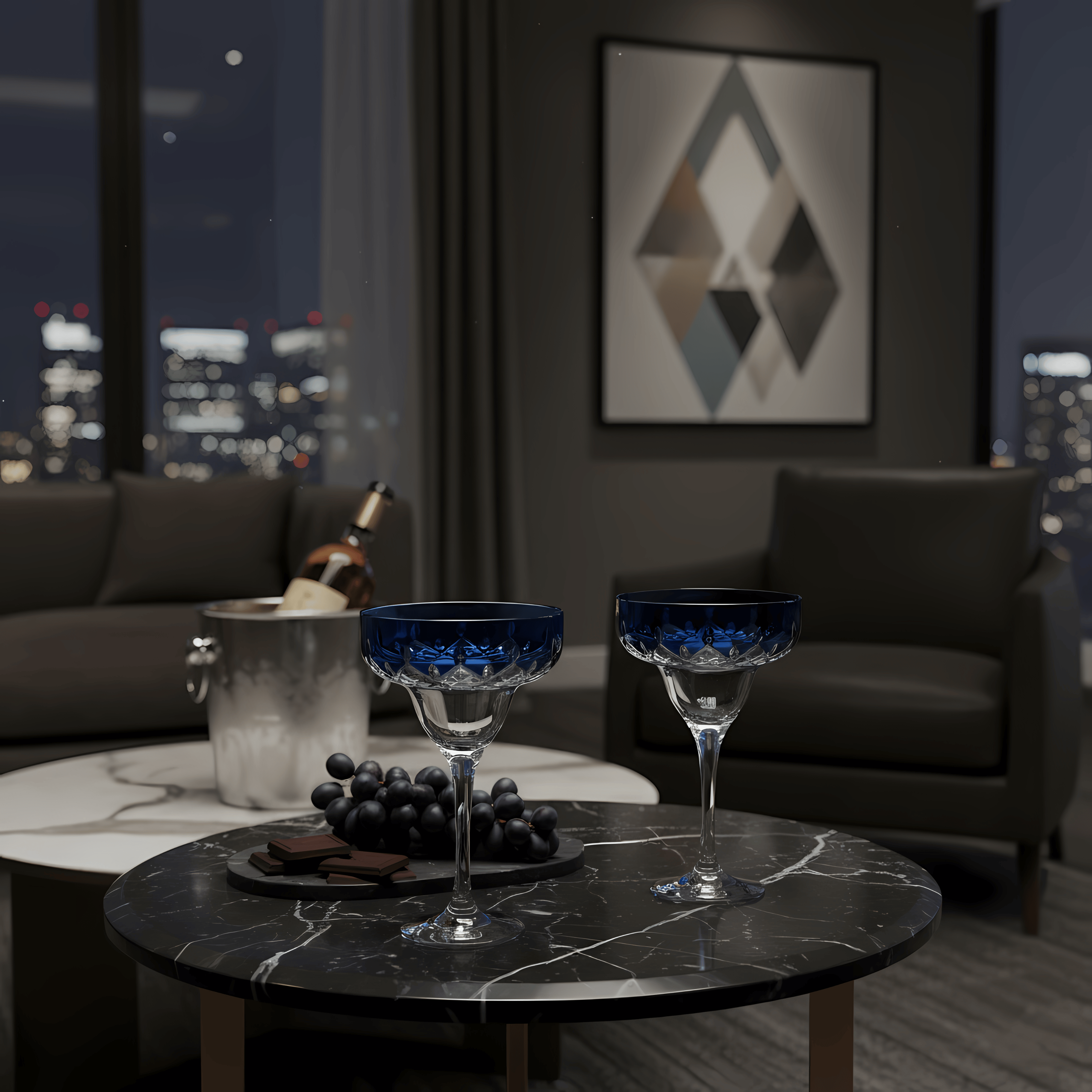 Aria Margarita Glass - Set Of 2 - Margerie Crystal USA