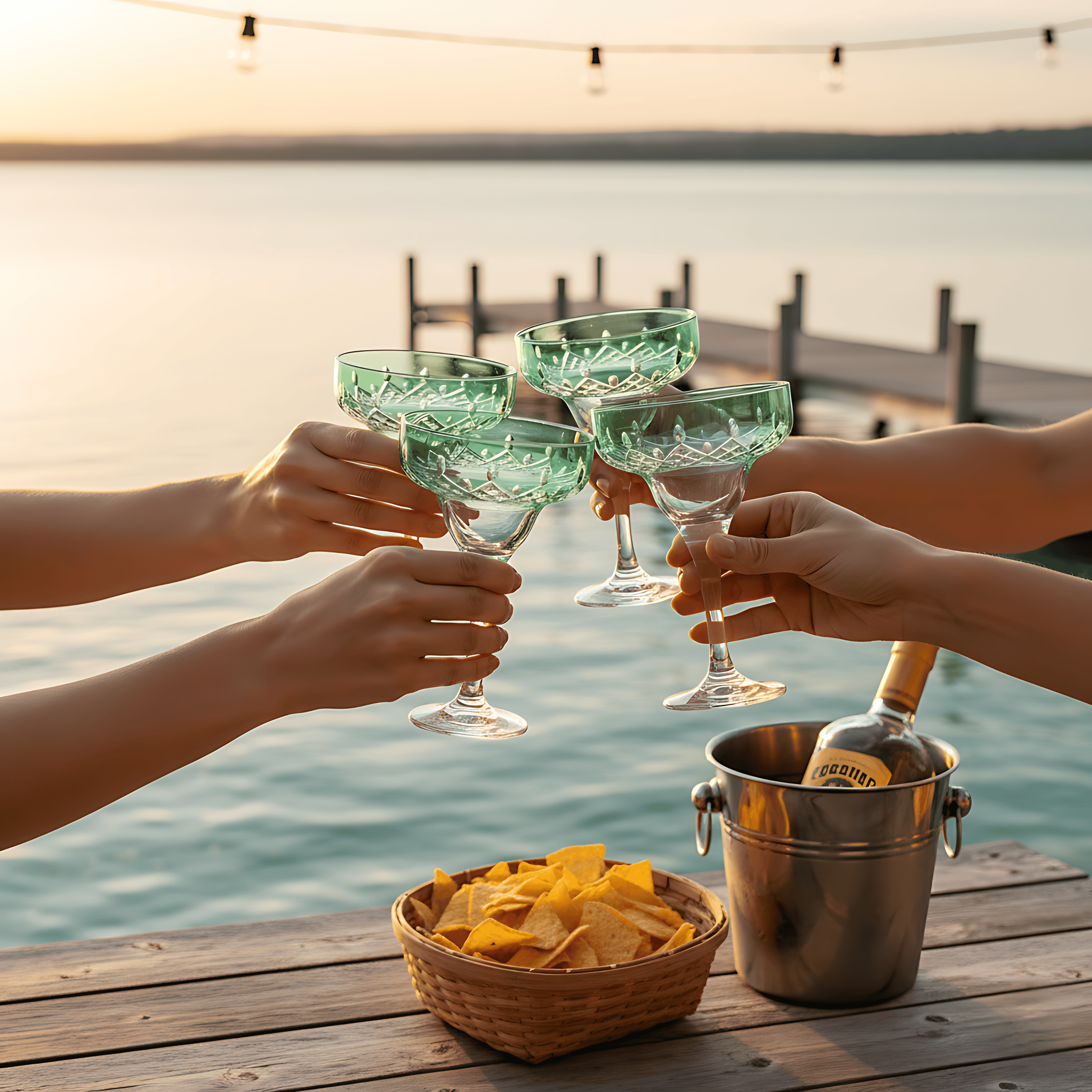 Aria Margarita Glass - Set Of 2 - Margerie Crystal USA