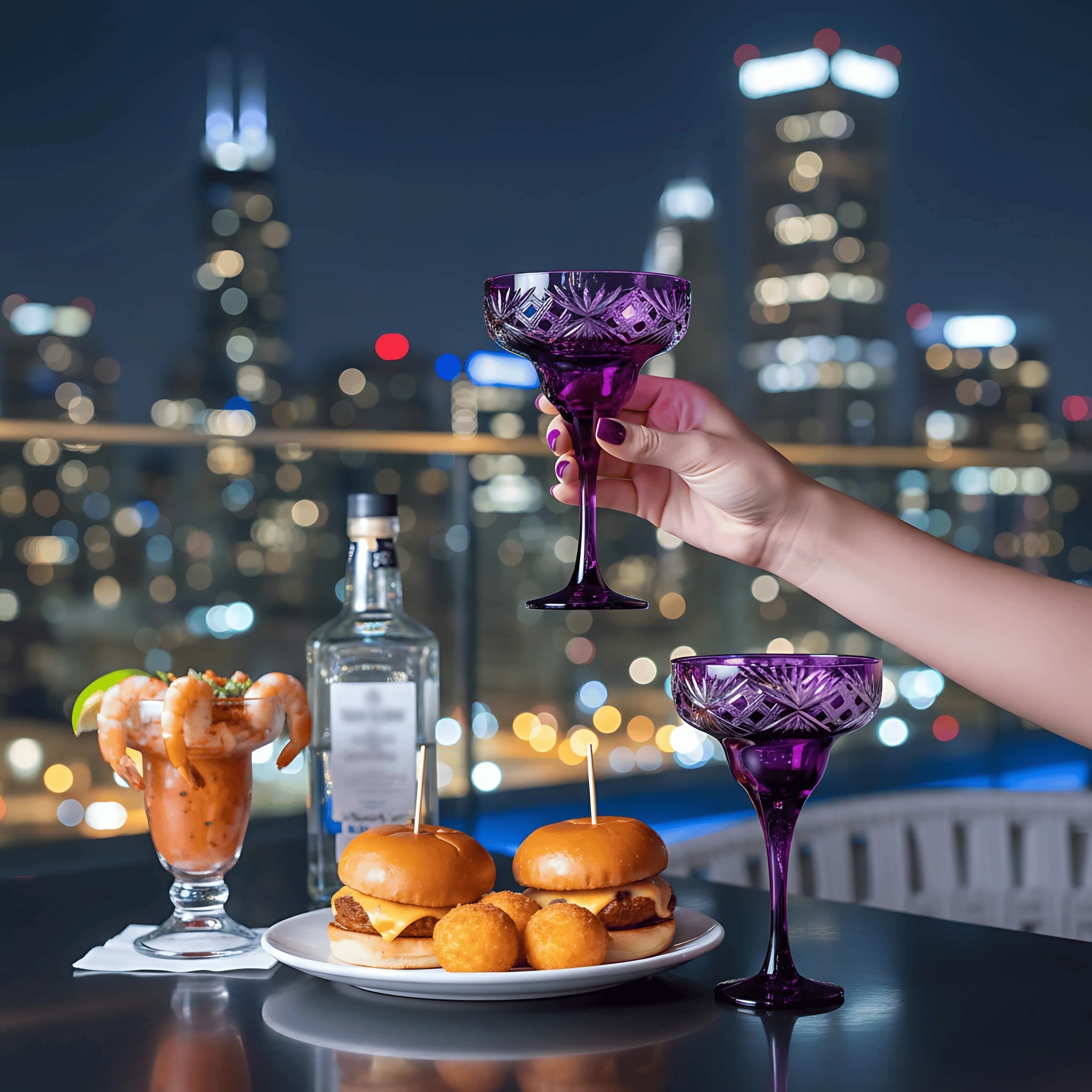 Éclat Margarita Glass - Set Of 2 - Margerie Crystal USA