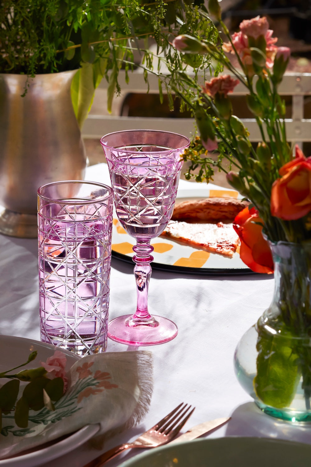 Gloria Cut Crystal Highball Glasses - Set Of 2 - Margerie Crystal USA