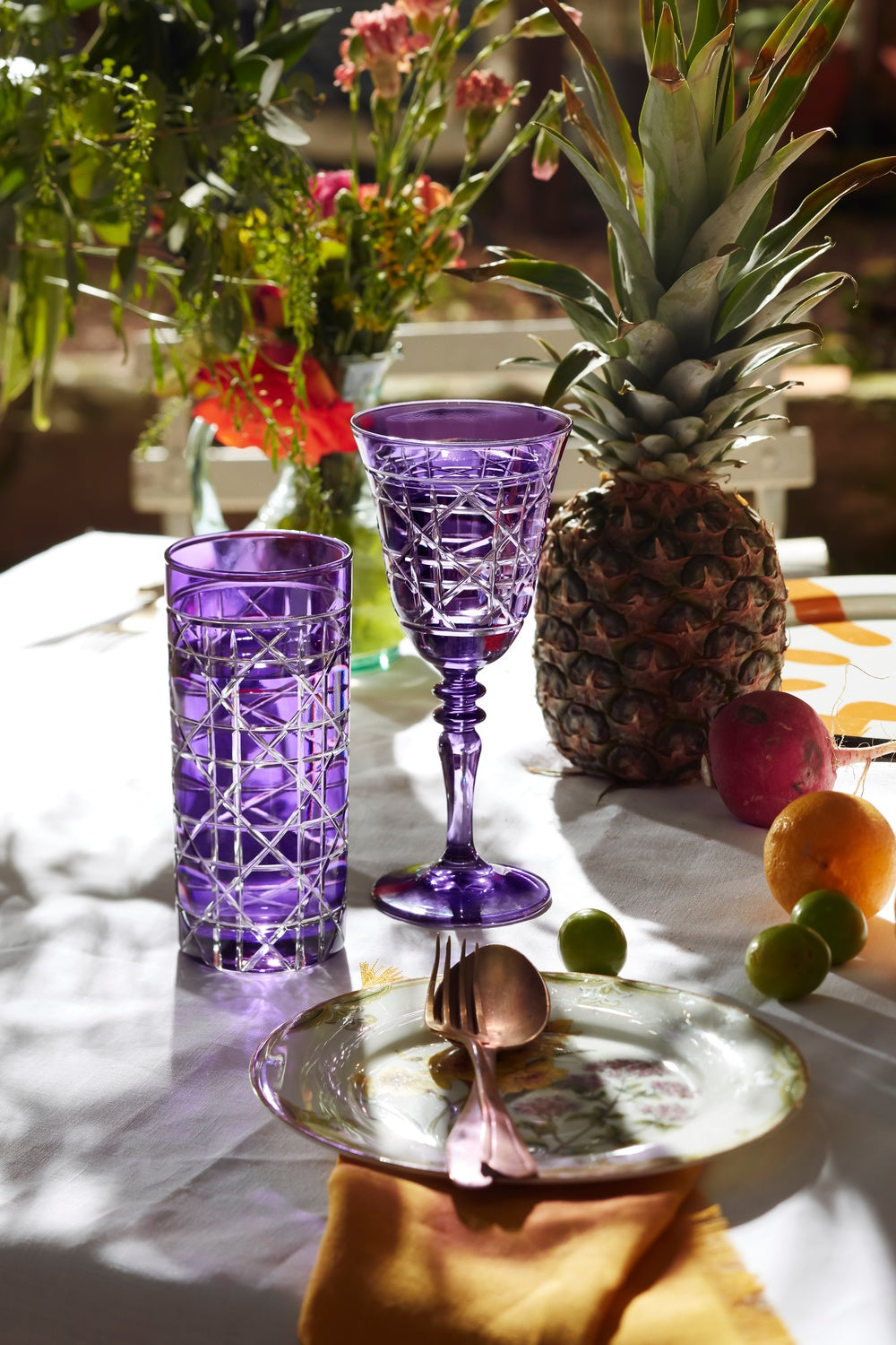 Gloria Cut Crystal Highball Glasses - Set Of 2 - Margerie Crystal USA