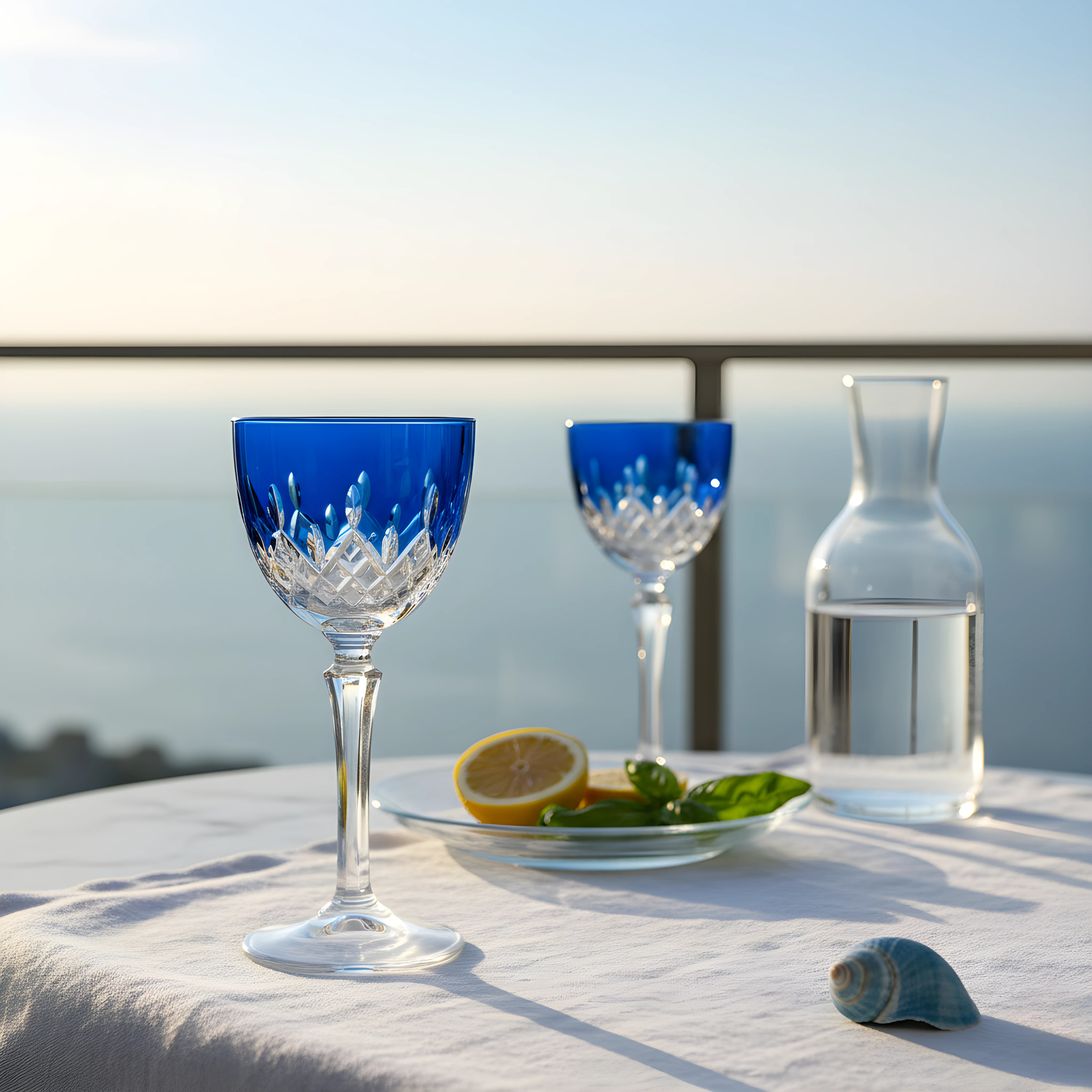 Aria Vintage Cut Crystal Cocktail Glasses - Set Of 2 - Margerie Crystal USA