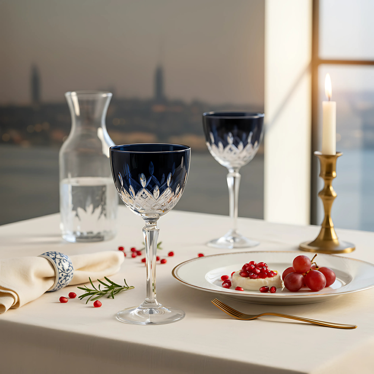 Aria Vintage Cut Crystal Cocktail Glasses - Set Of 2