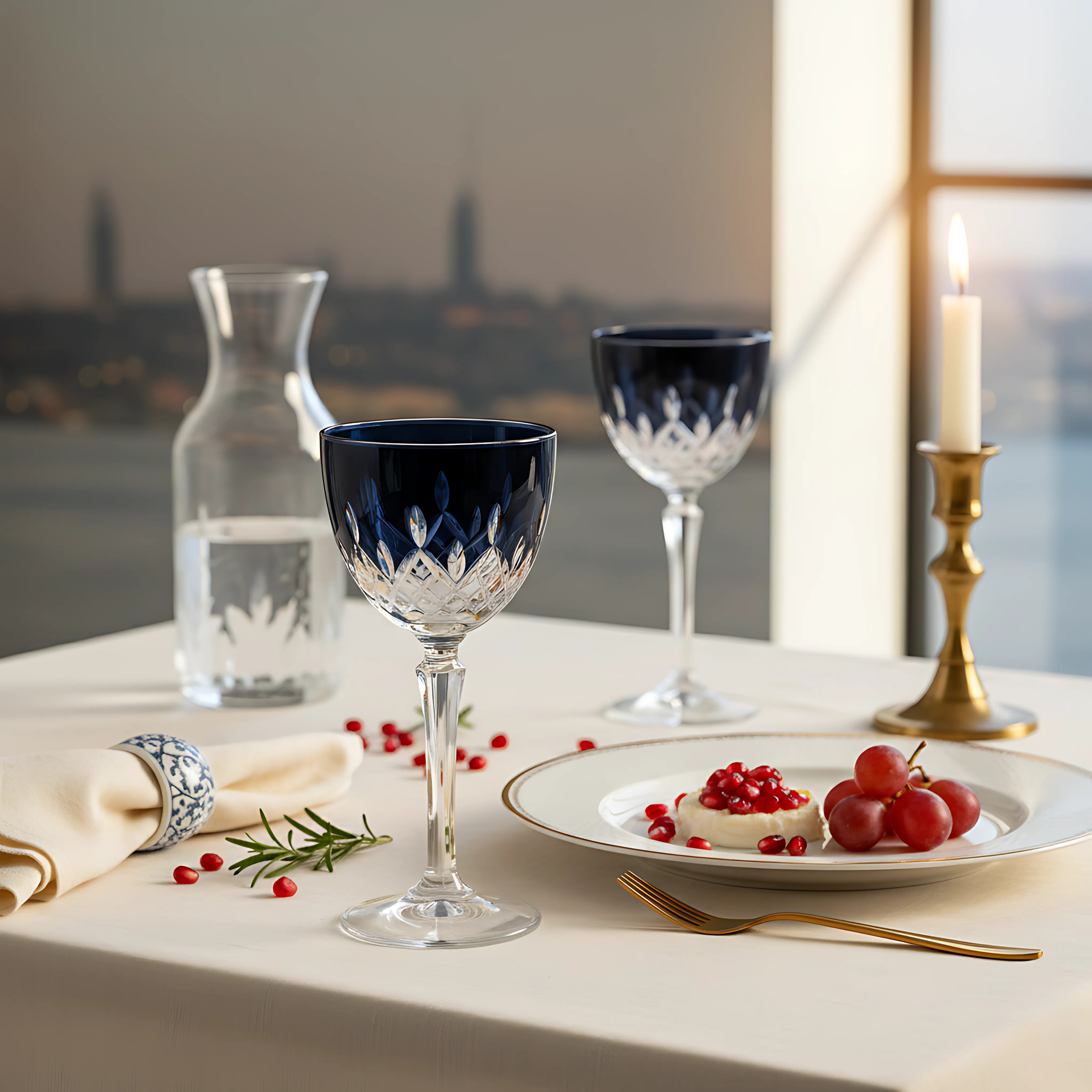 Aria Vintage Cut Crystal Cocktail Glasses - Set Of 2 - Margerie Crystal USA