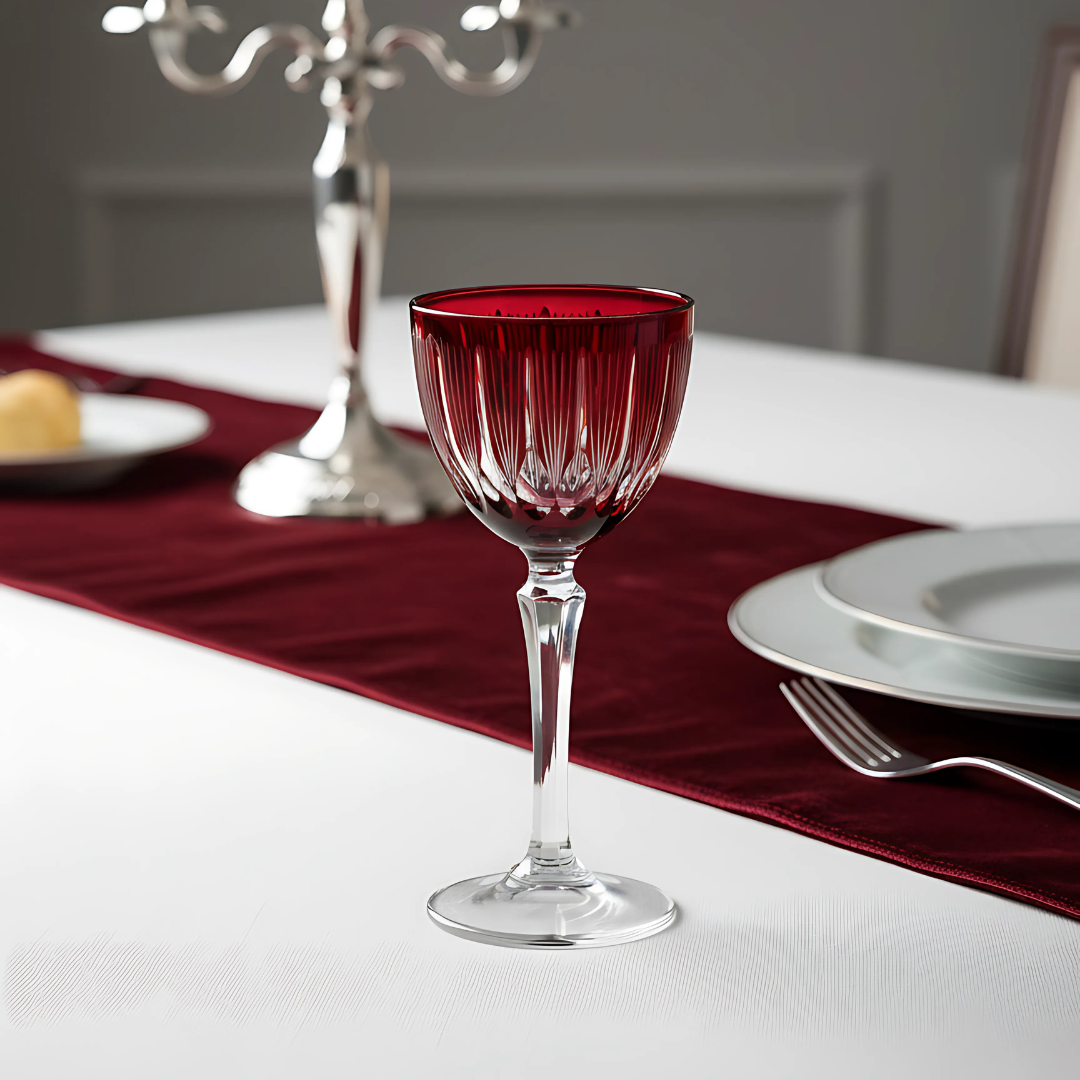 Grape Vintage Cut Crystal Cocktail Glasses - Set Of 2