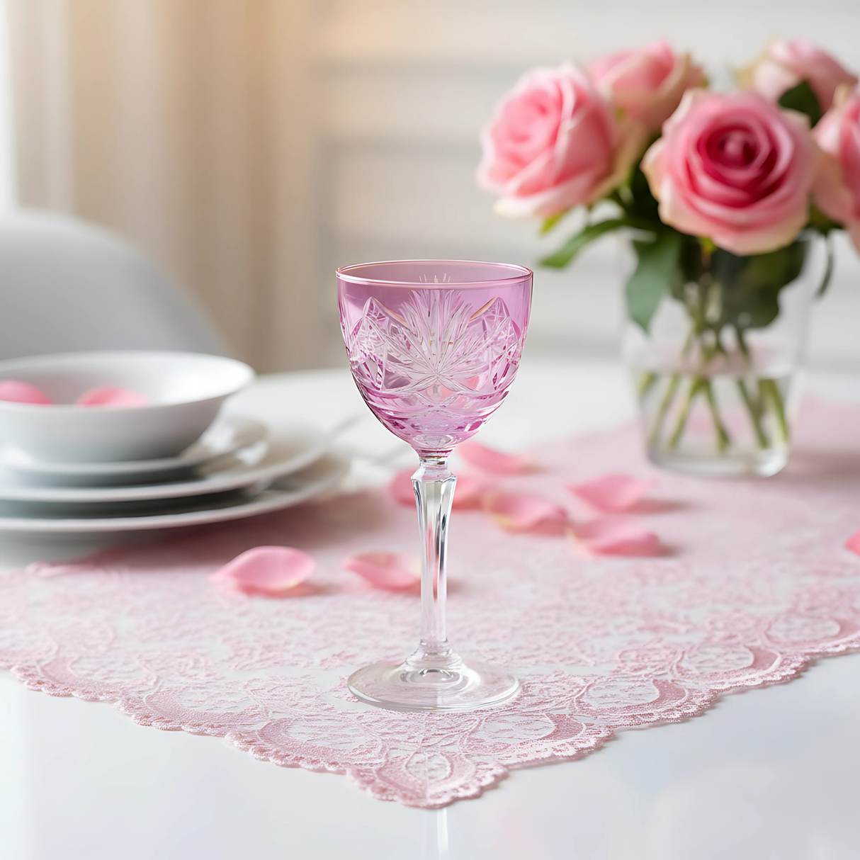 Vintage Cut Crystal Cocktail Glasses - Set Of 2