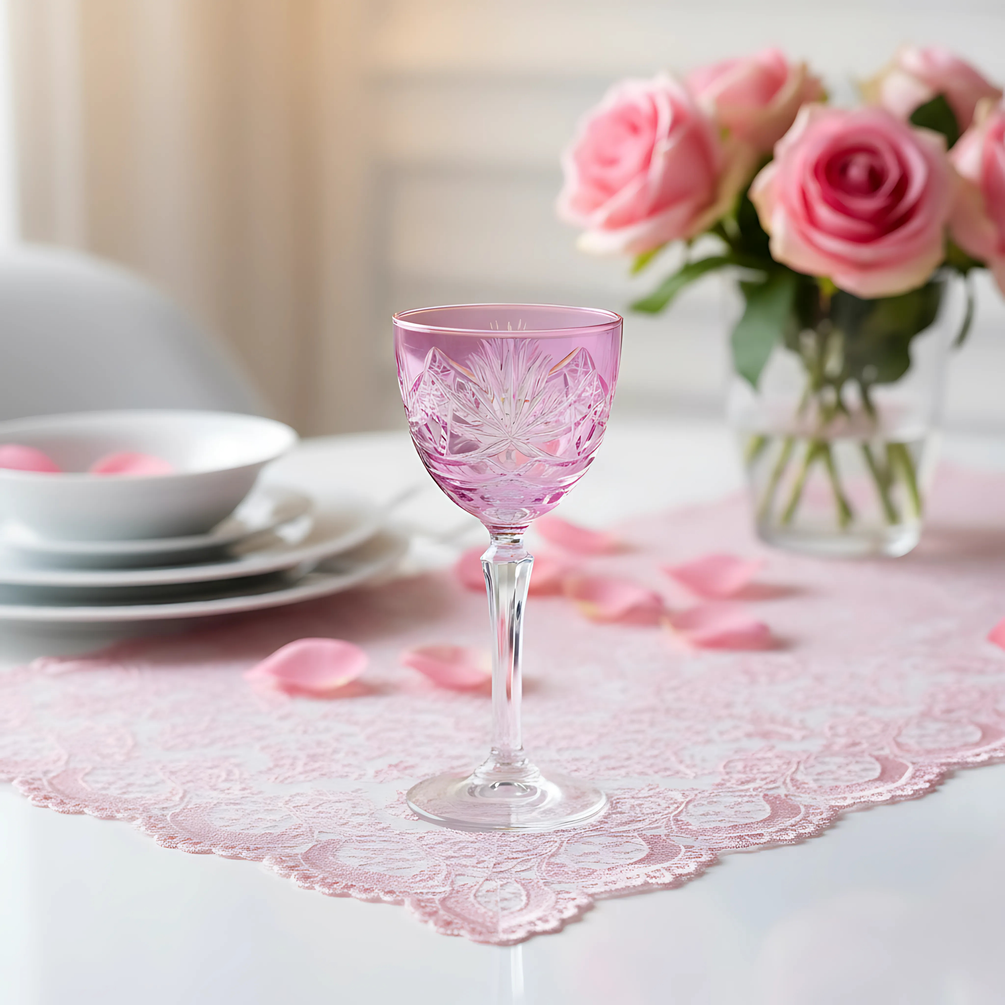 Vintage Cut Crystal Cocktail Glasses - Set Of 2 - Margerie Crystal USA