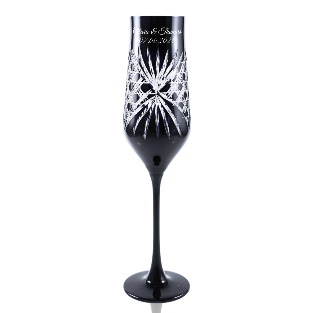Éclat Champagne Flute Personalized - Laser Engraved - Margerie Crystal USA