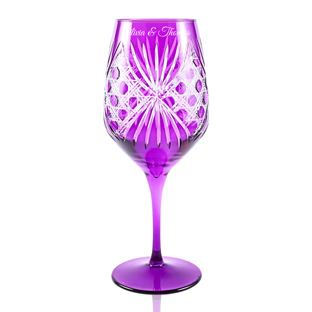 Éclat Wine Glass Personalized - Laser Engraved - Margerie Crystal USA