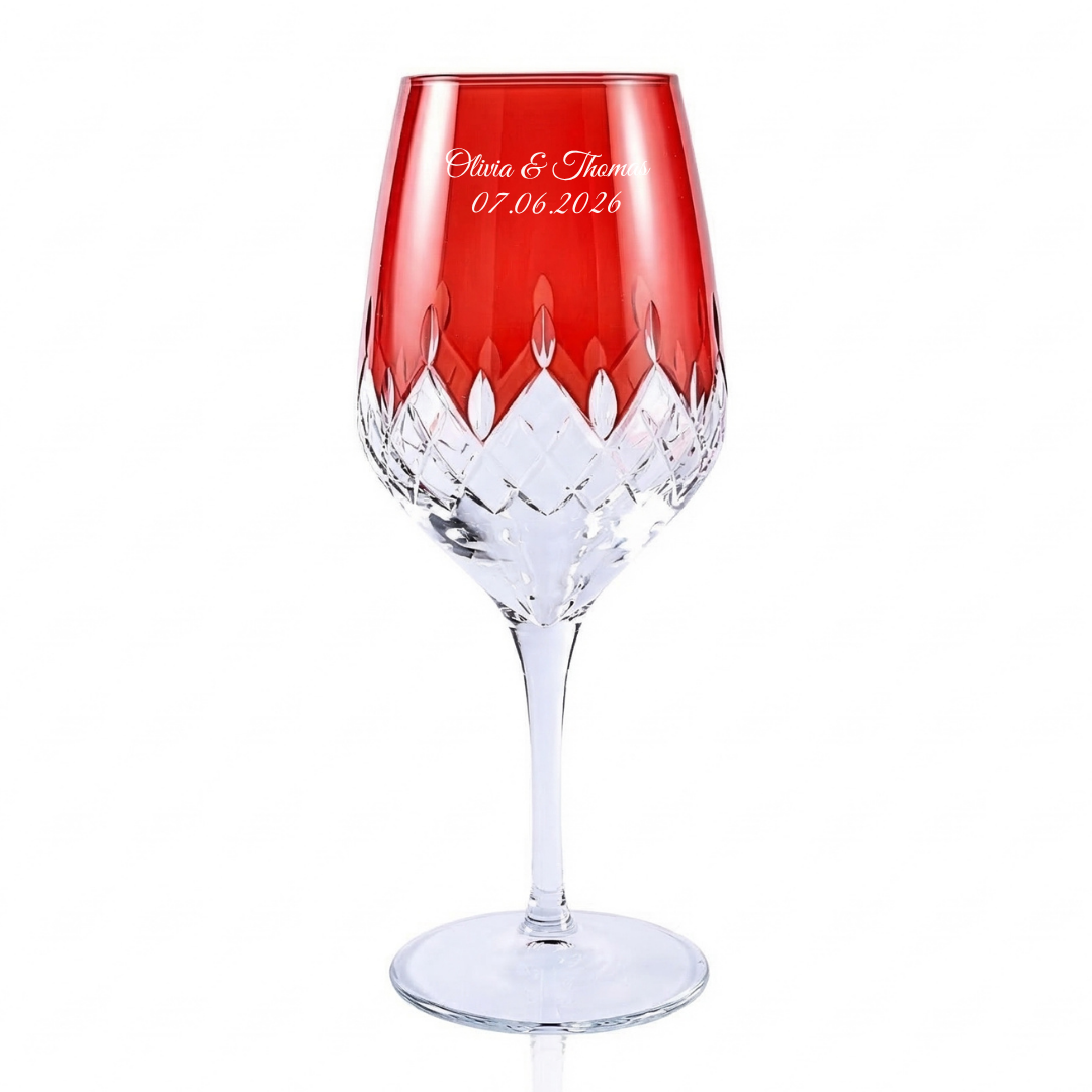 Aria Wine Glass Personalized - Laser Engraved - Margerie Crystal USA