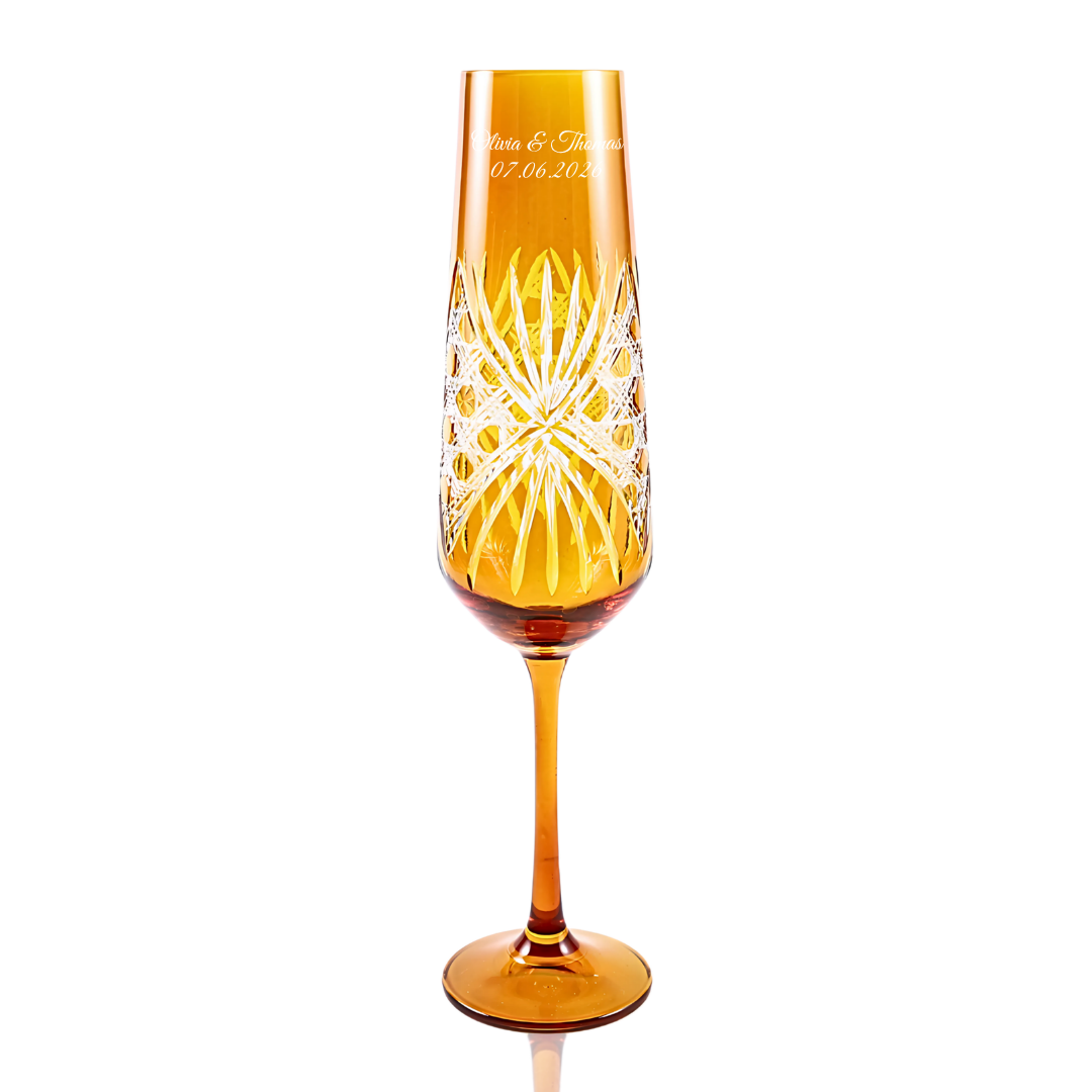 Éclat Champagne Flute Personalized - Laser Engraved - Margerie Crystal USA