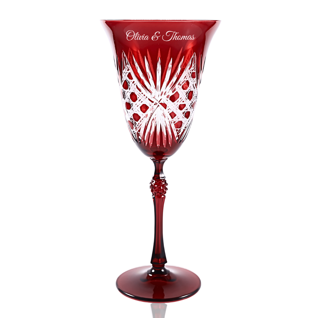 Éclat Wine Glass Personalized - Laser Engraved - Margerie Crystal USA