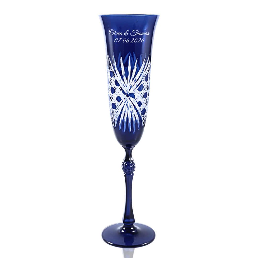 Éclat Champagne Flute Personalized - Laser Engraved - Margerie Crystal USA