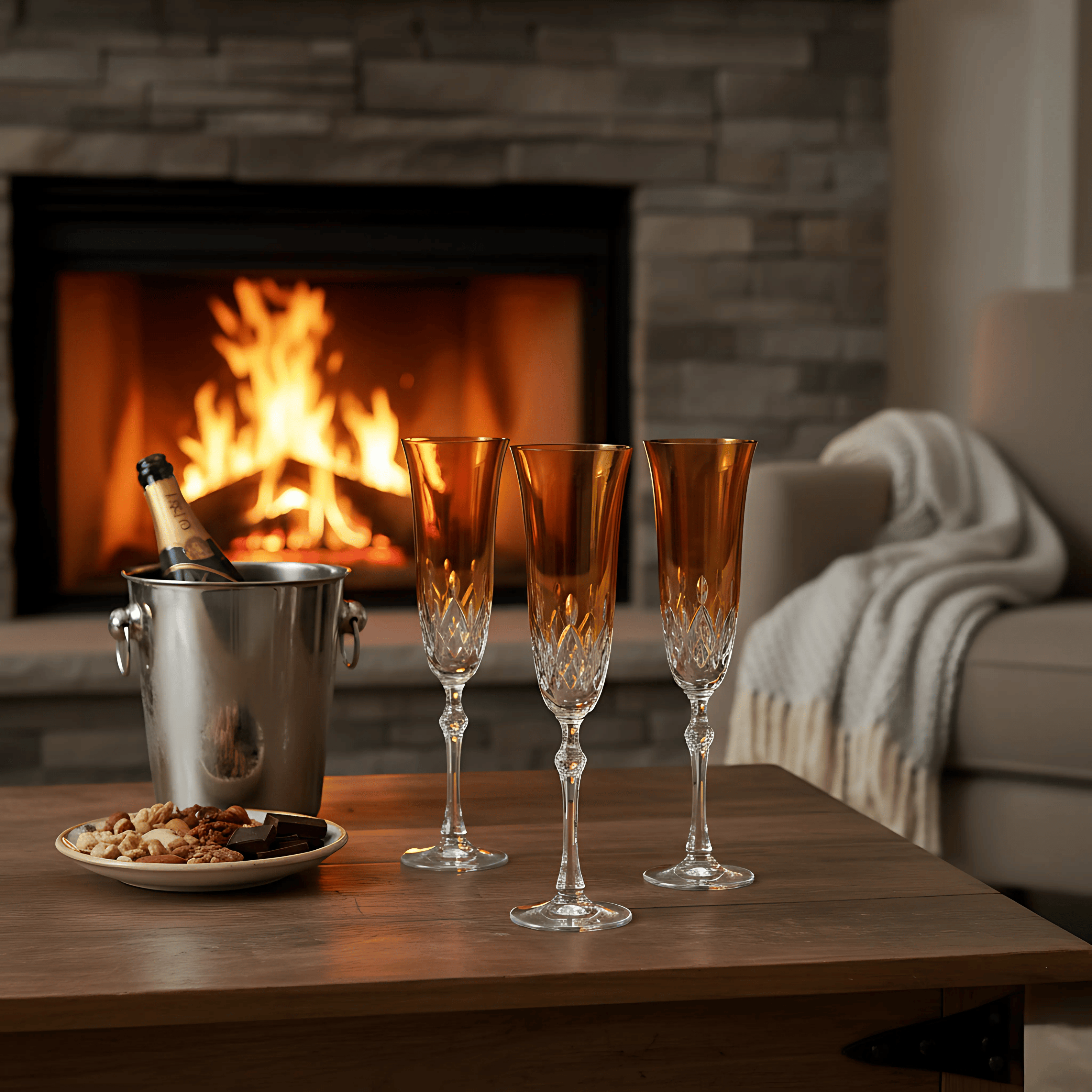 Aria Champagne Flute - Set Of 2 - Margerie Crystal USA