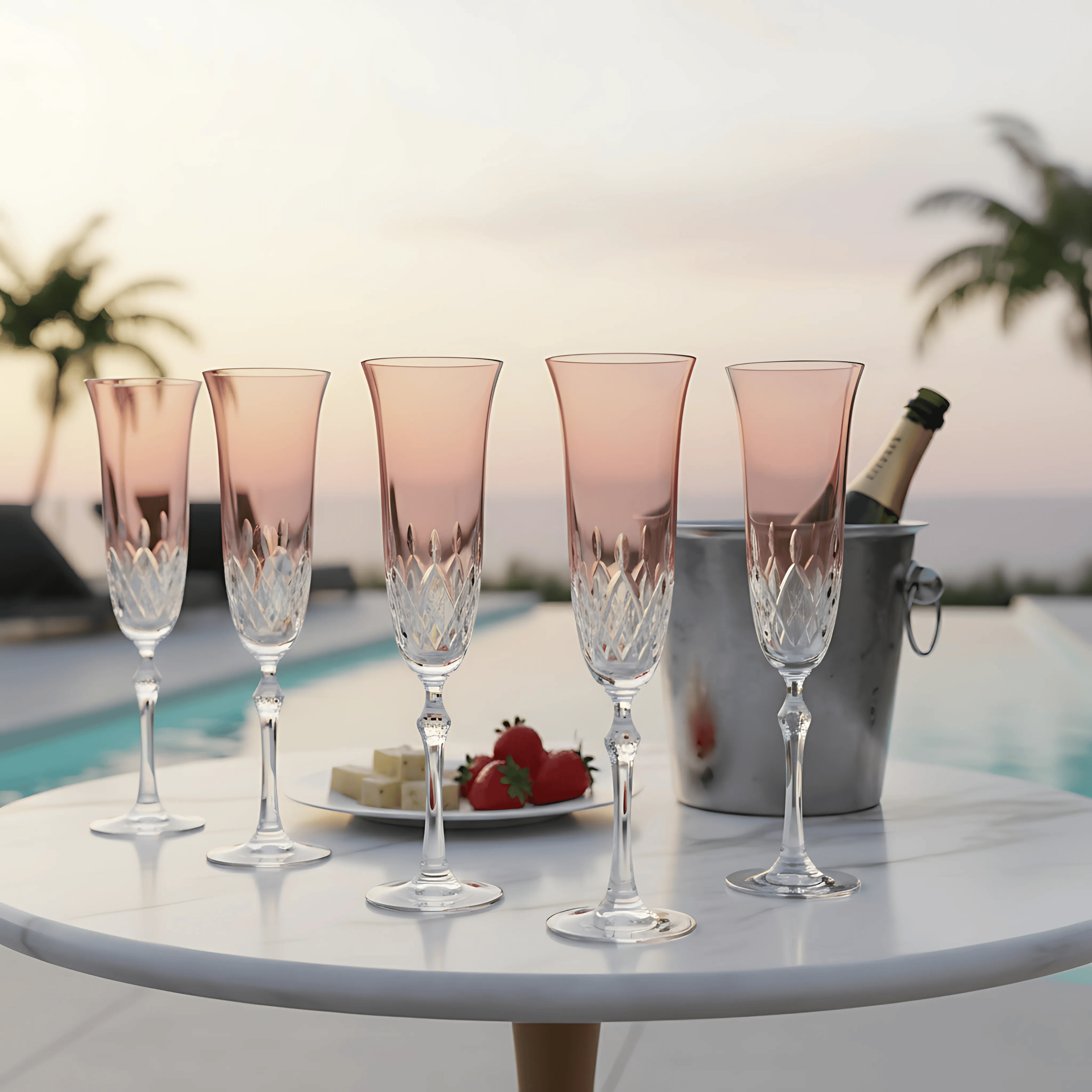 Aria Champagne Flute - Set Of 2 - Margerie Crystal USA