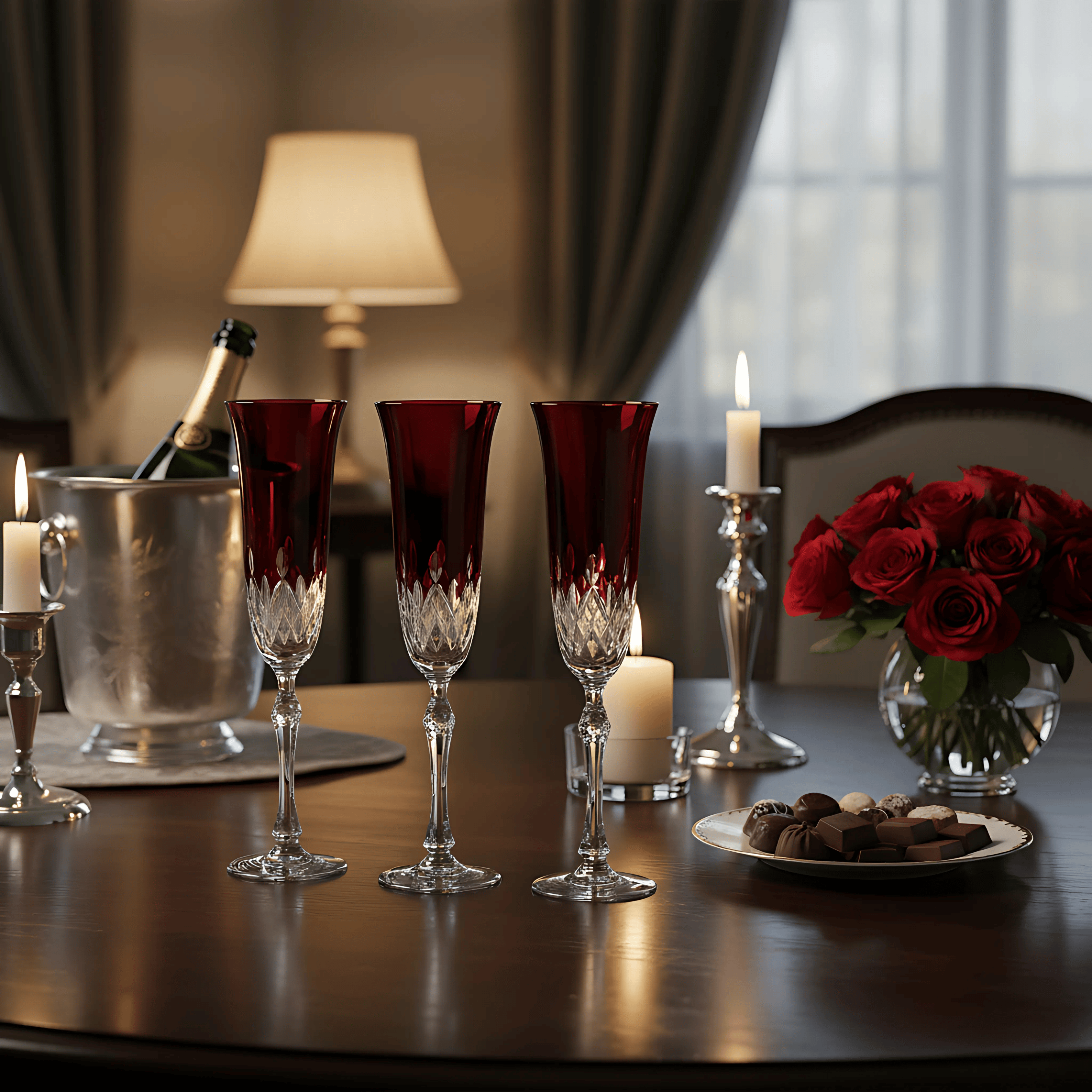 Aria Champagne Flute - Set Of 2 - Margerie Crystal USA