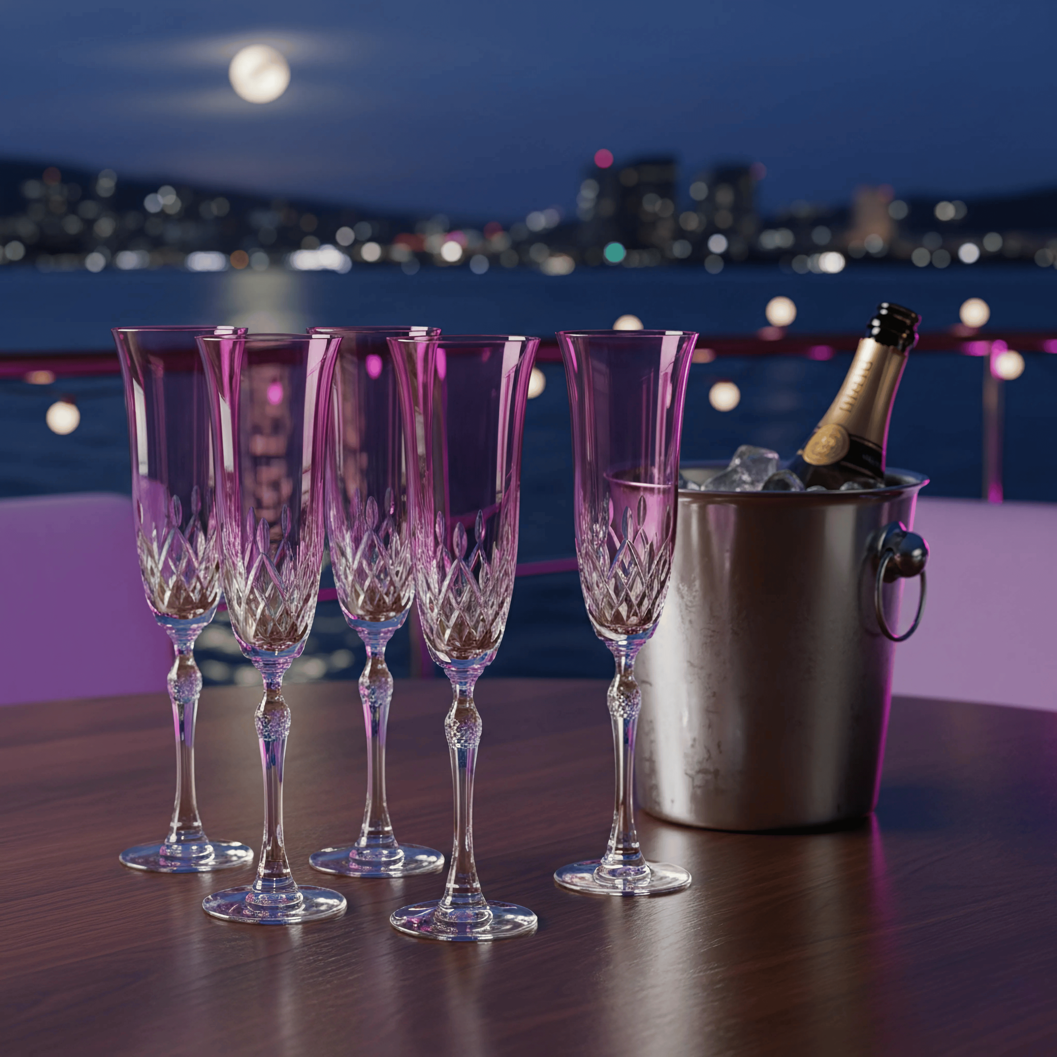 Aria Champagne Flute - Set Of 2 - Margerie Crystal USA