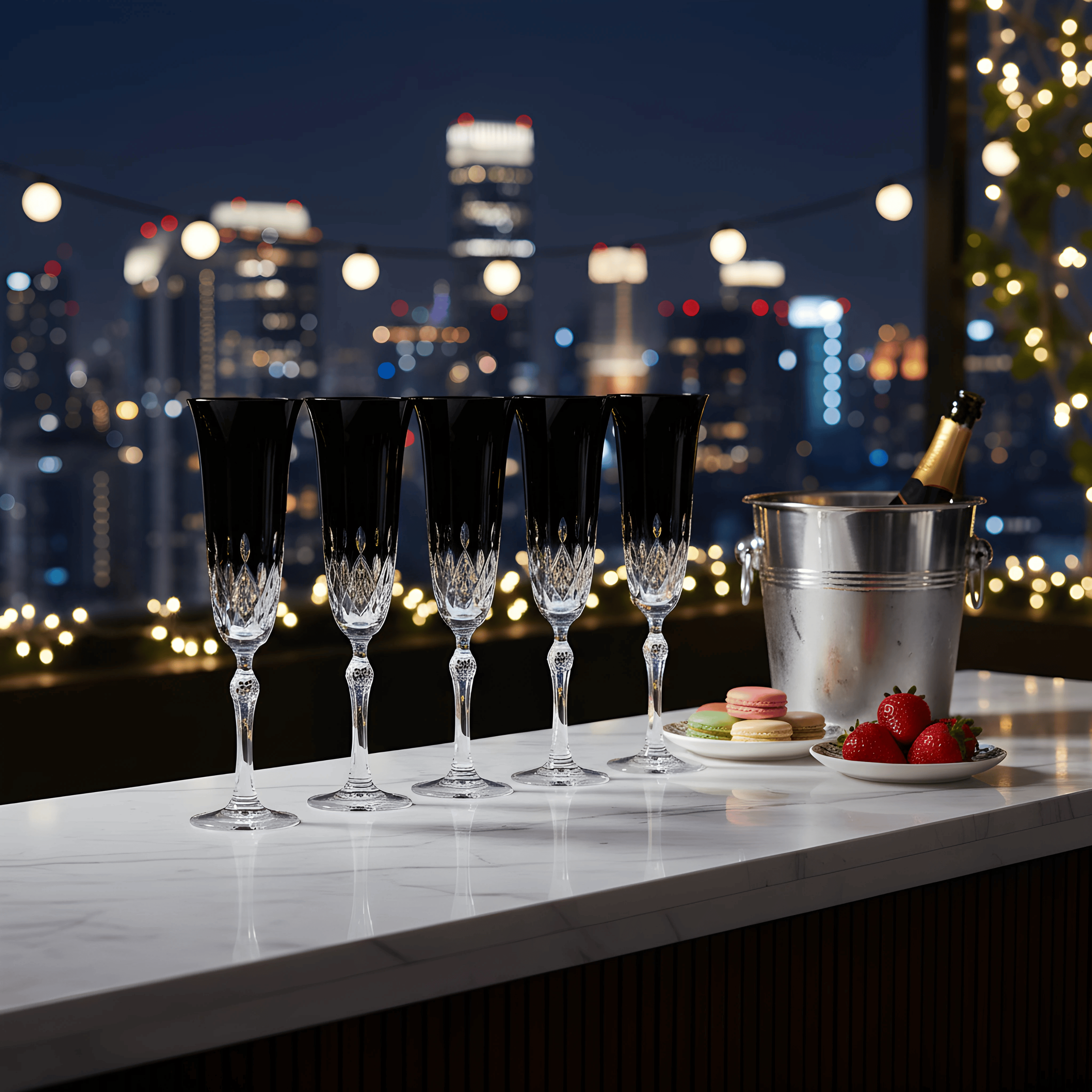 Aria Champagne Flute - Set Of 2 - Margerie Crystal USA