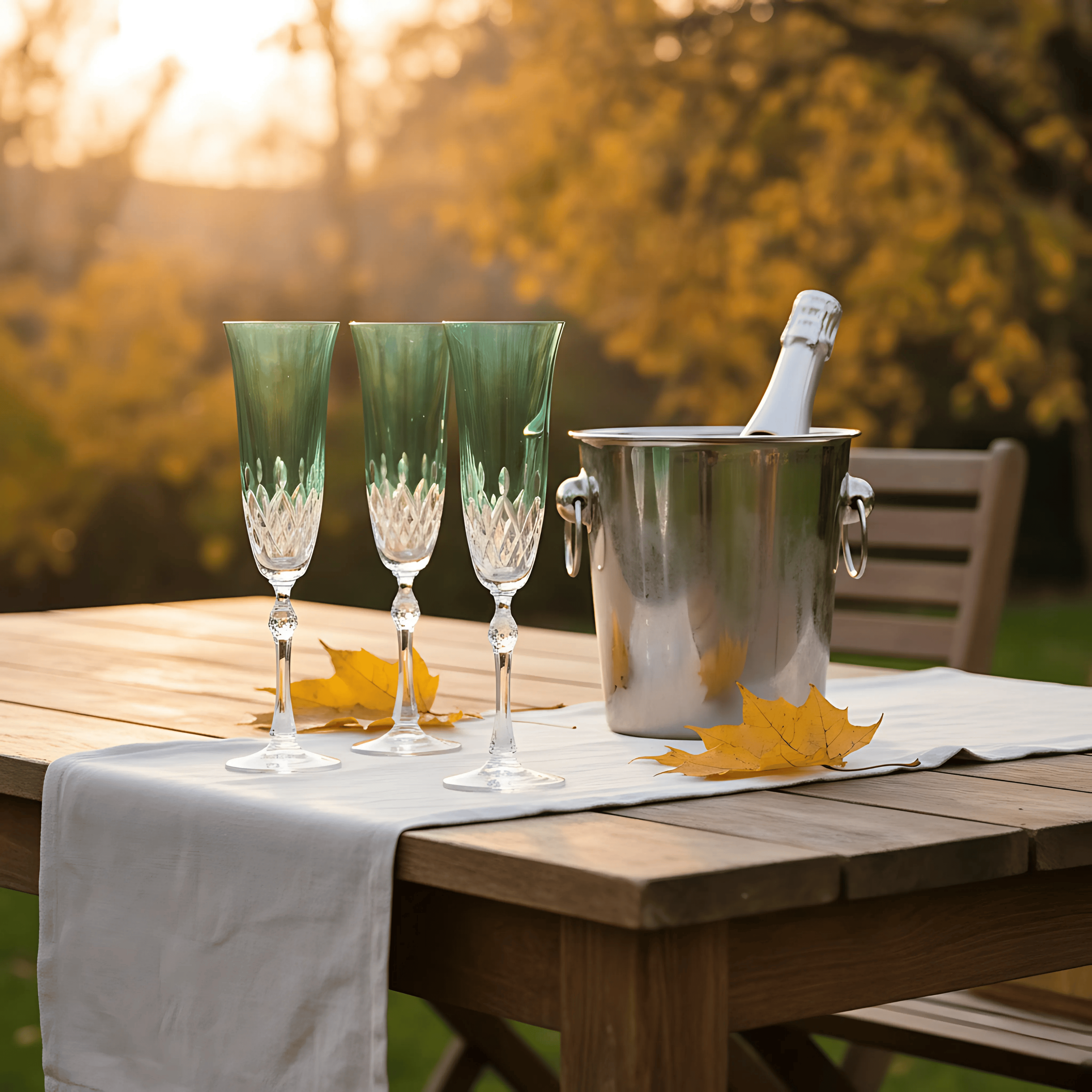 Aria Champagne Flute - Set Of 2 - Margerie Crystal USA