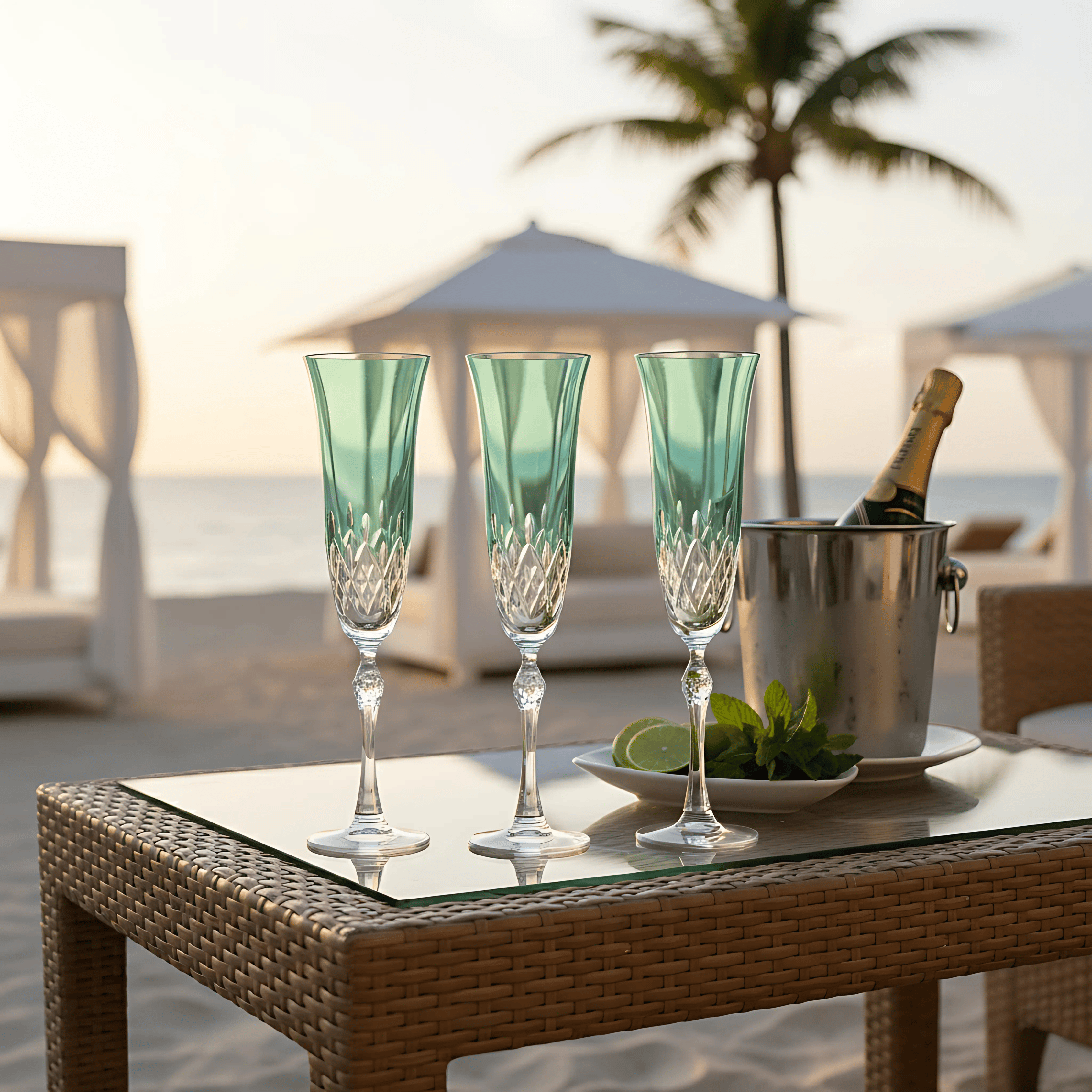 Aria Champagne Flute - Set Of 2 - Margerie Crystal USA