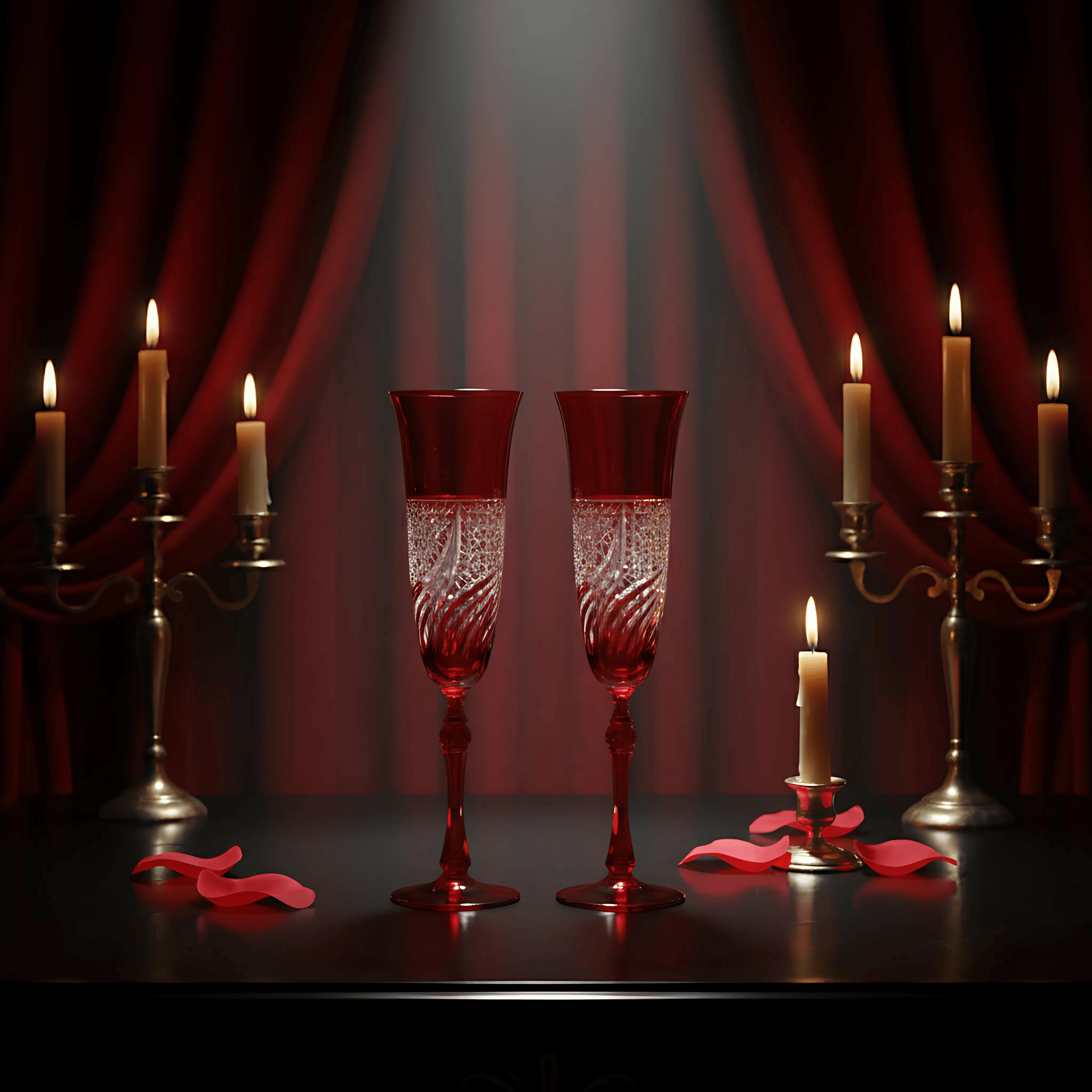 Aurora Champagne Flute - Set Of 2 - Margerie Crystal USA