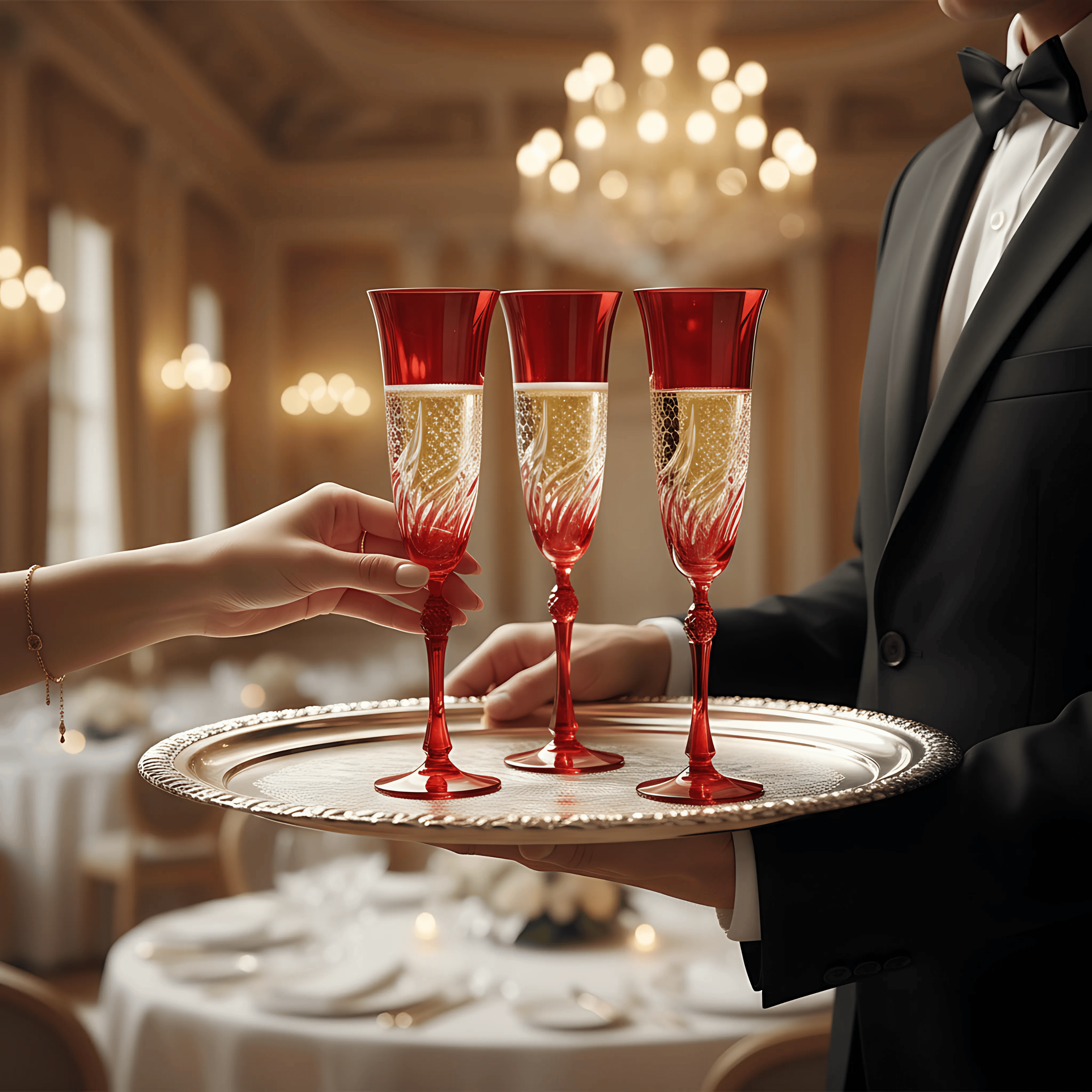 Aurora Champagne Flute - Set Of 2 - Margerie Crystal USA