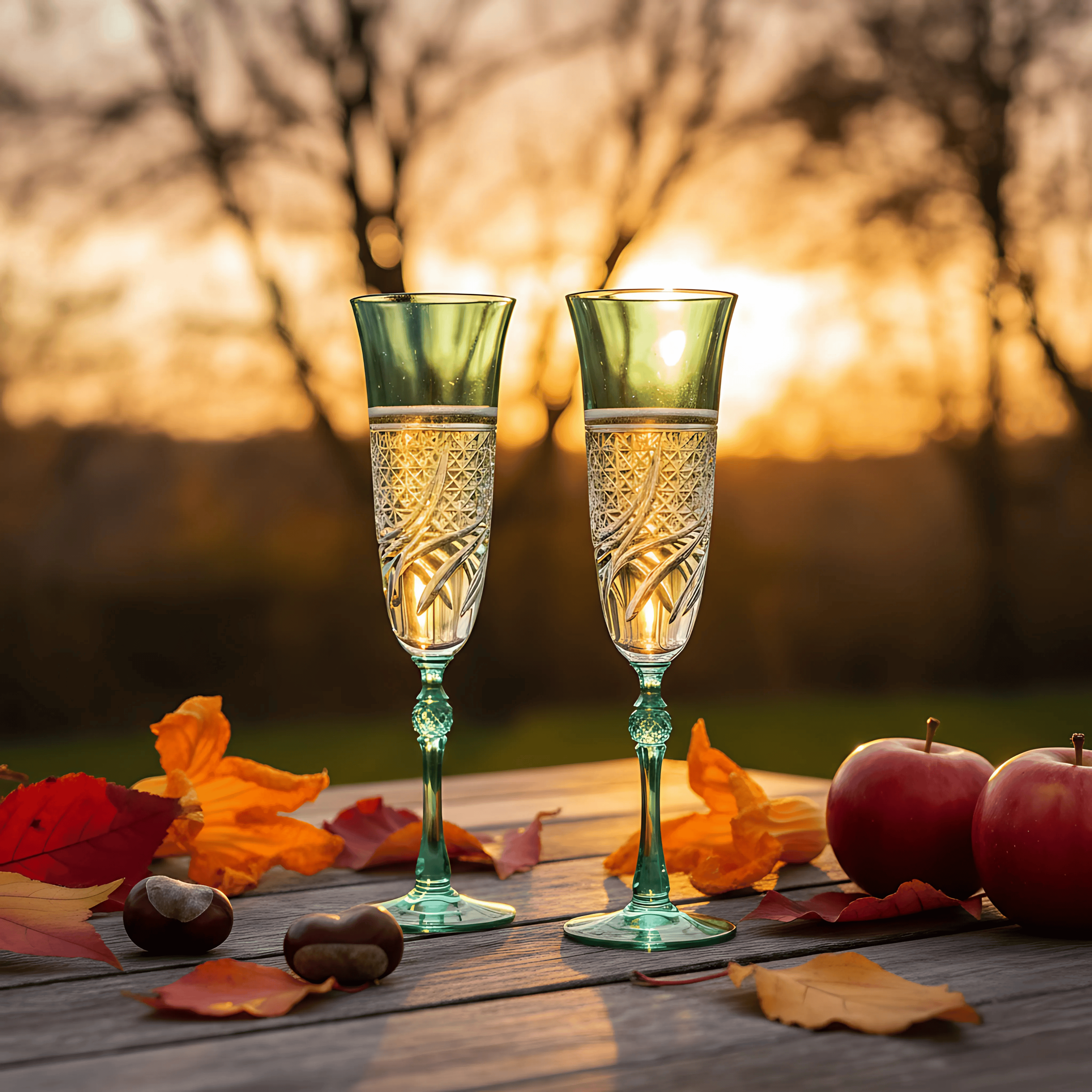 Aurora Champagne Flute - Set Of 2 - Margerie Crystal USA