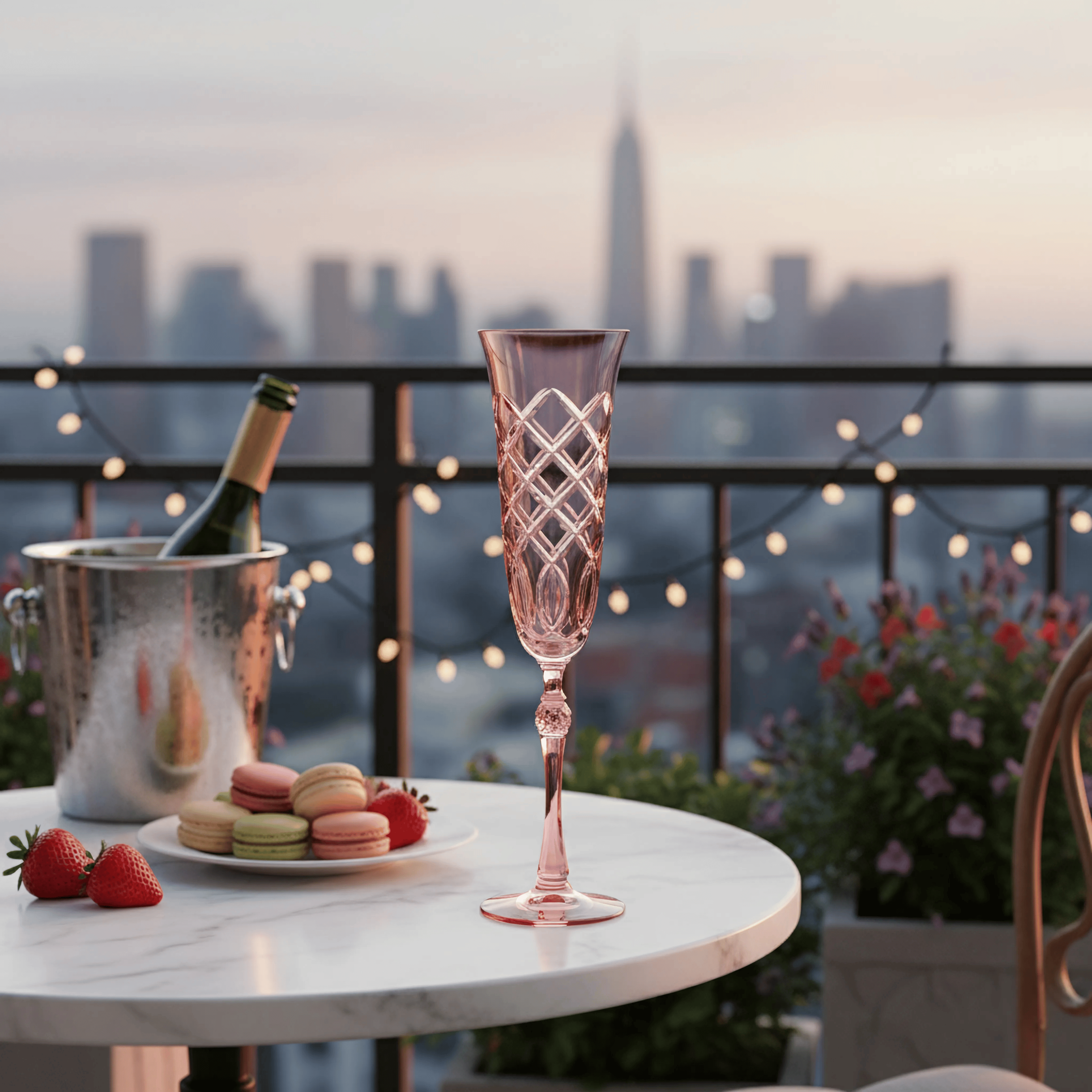 Heritage Champagne Flute - Set Of 2 - Margerie Crystal USA