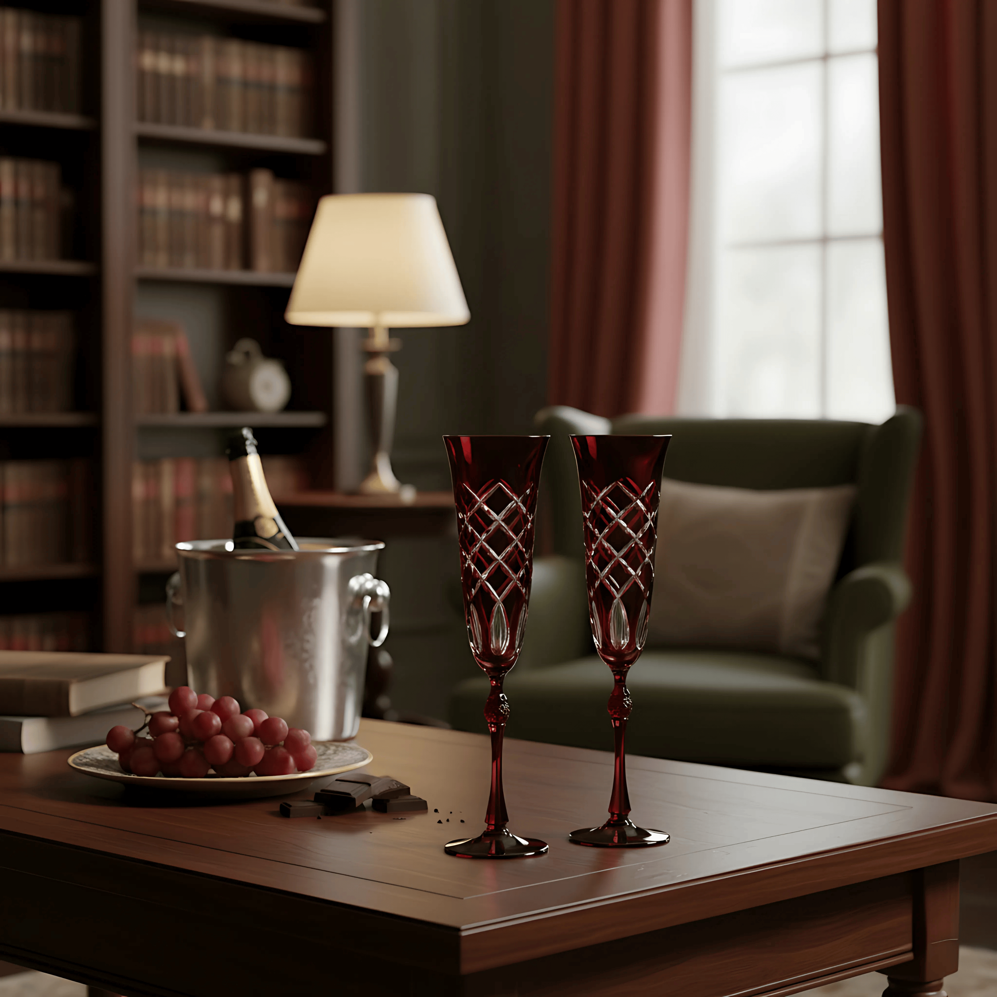 Heritage Champagne Flute - Set Of 2 - Margerie Crystal USA