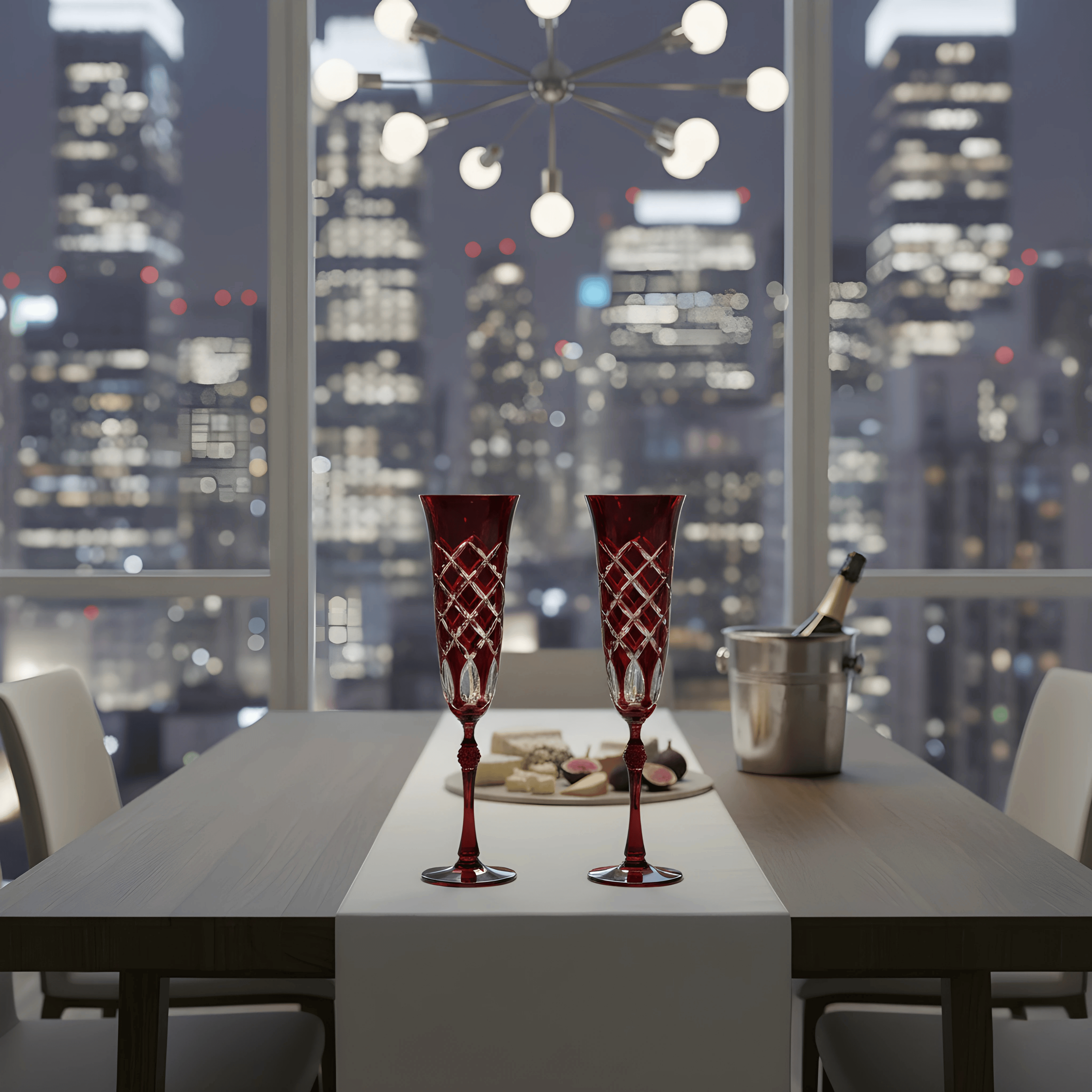 Heritage Champagne Flute - Set Of 2 - Margerie Crystal USA