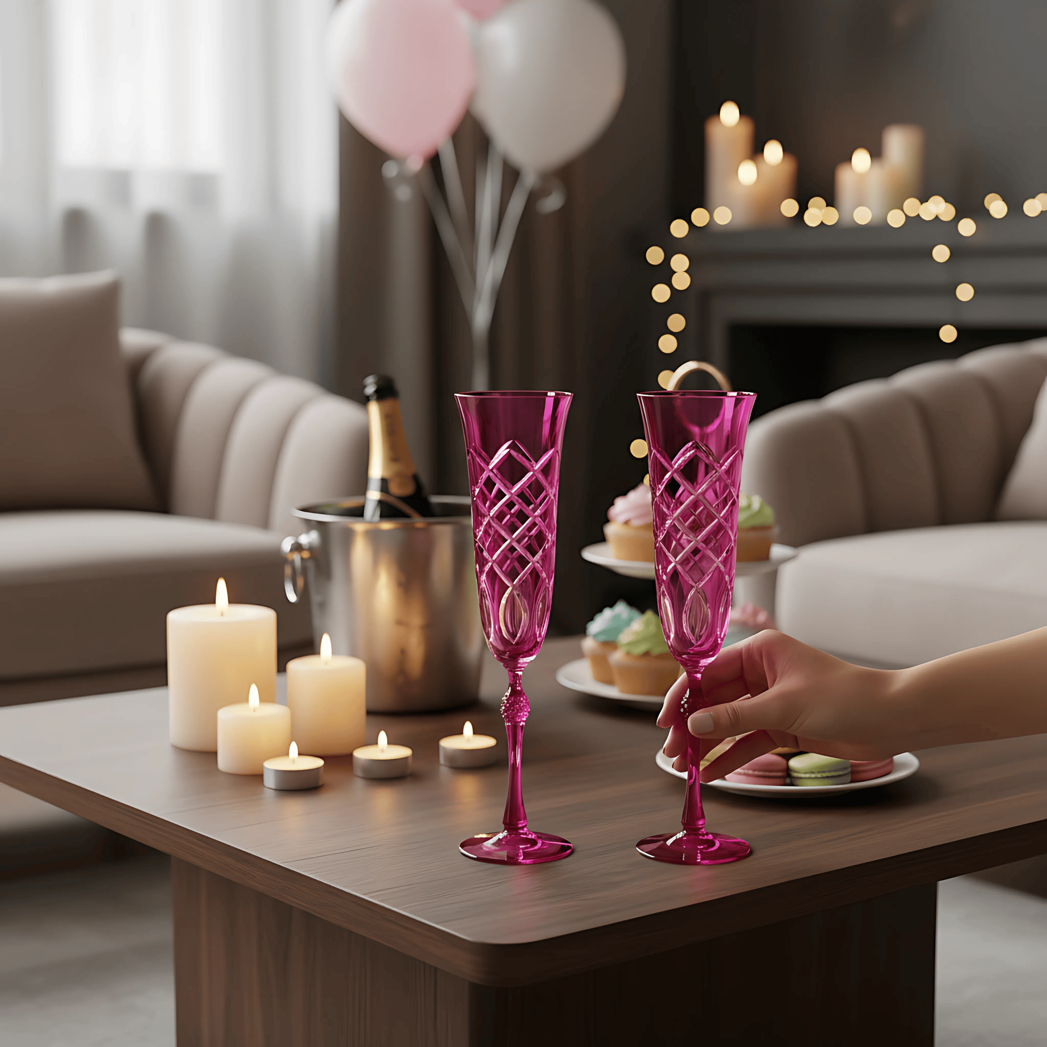 Heritage Champagne Flute - Set Of 2 - Margerie Crystal USA