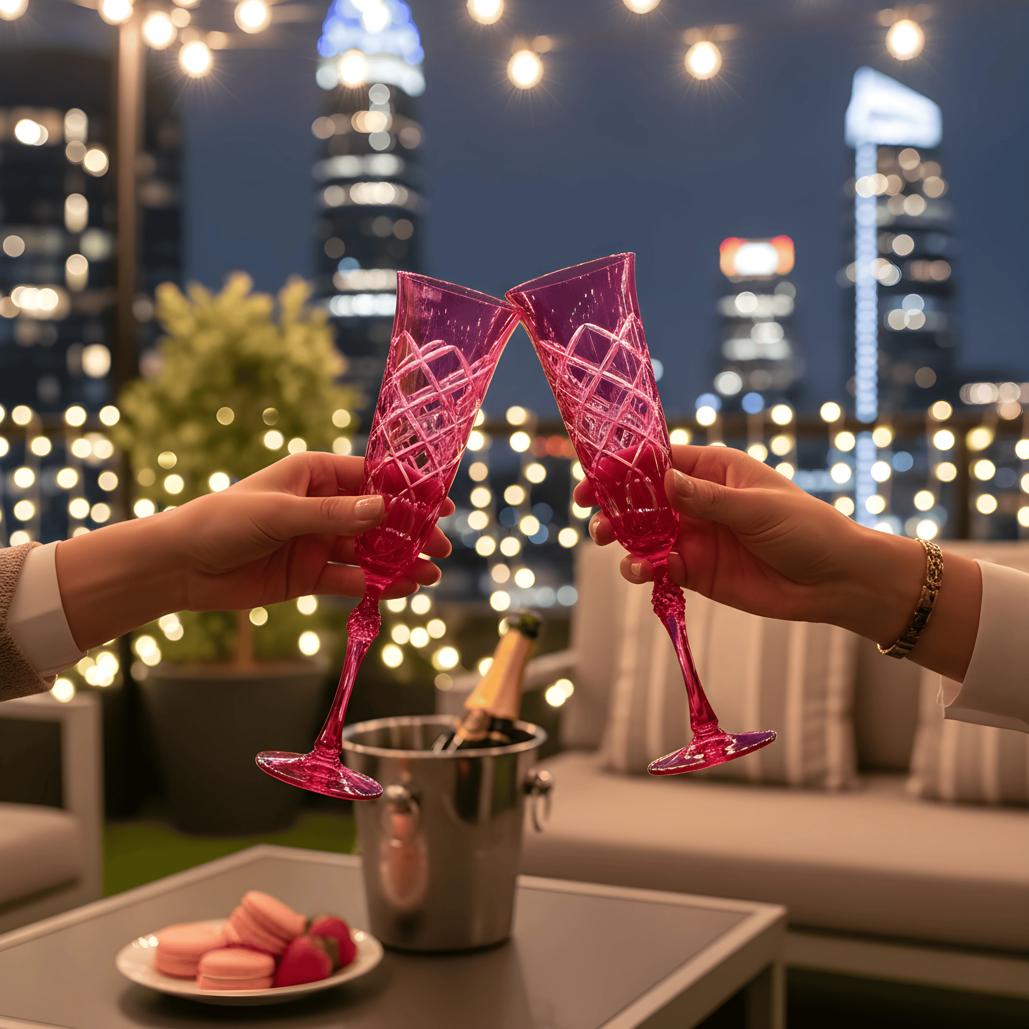 Heritage Champagne Flute - Set Of 2 - Margerie Crystal USA