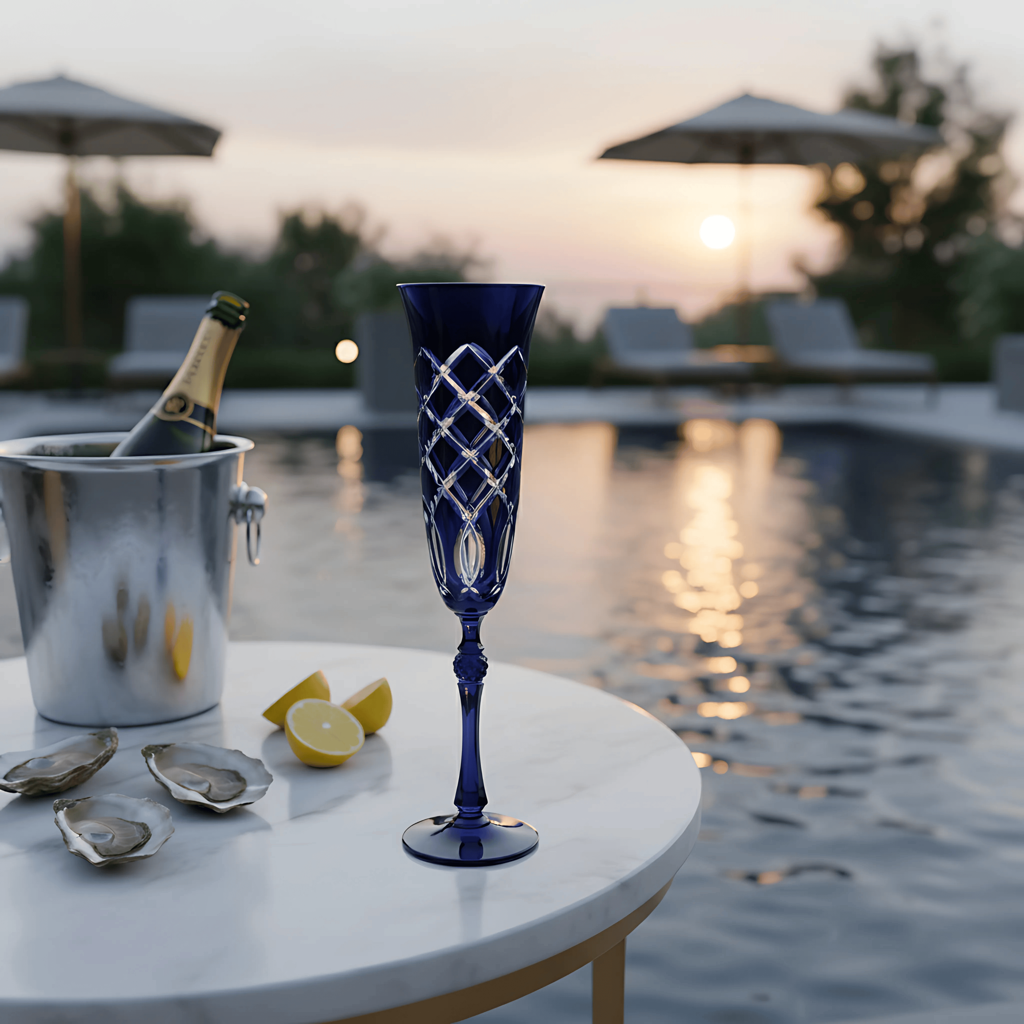 Heritage Champagne Flute - Set Of 2 - Margerie Crystal USA