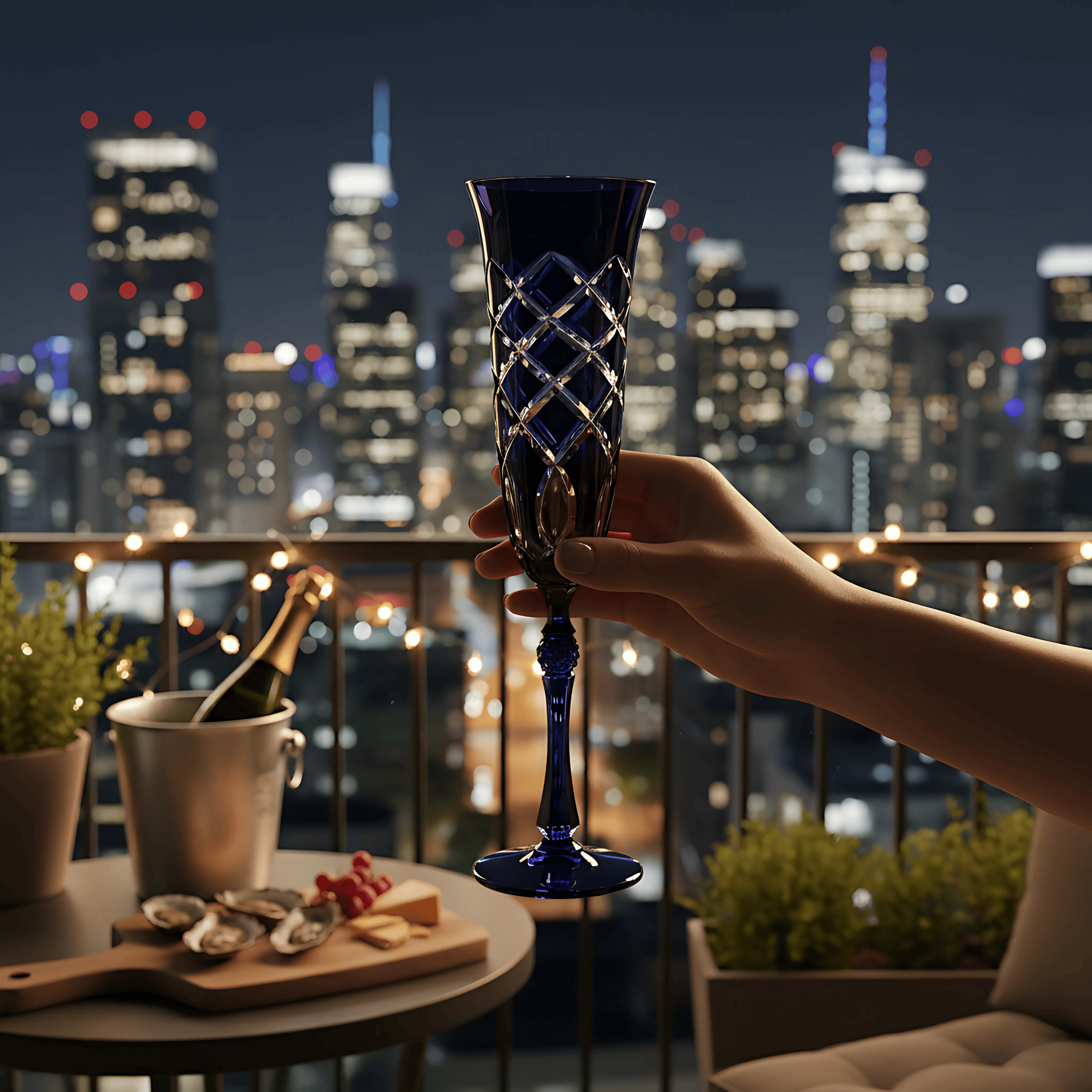 Heritage Champagne Flute - Set Of 2 - Margerie Crystal USA