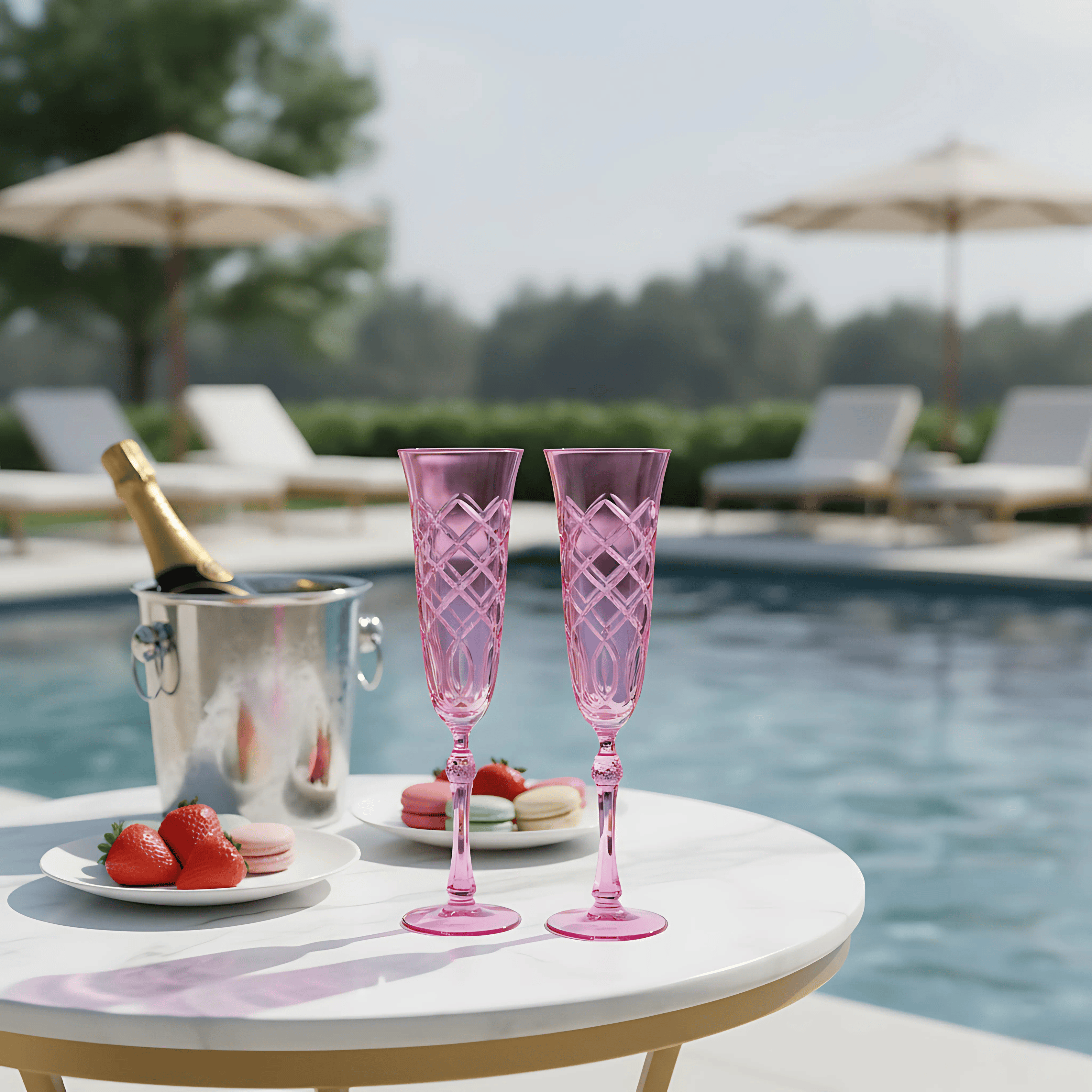 Heritage Champagne Flute - Set Of 2 - Margerie Crystal USA