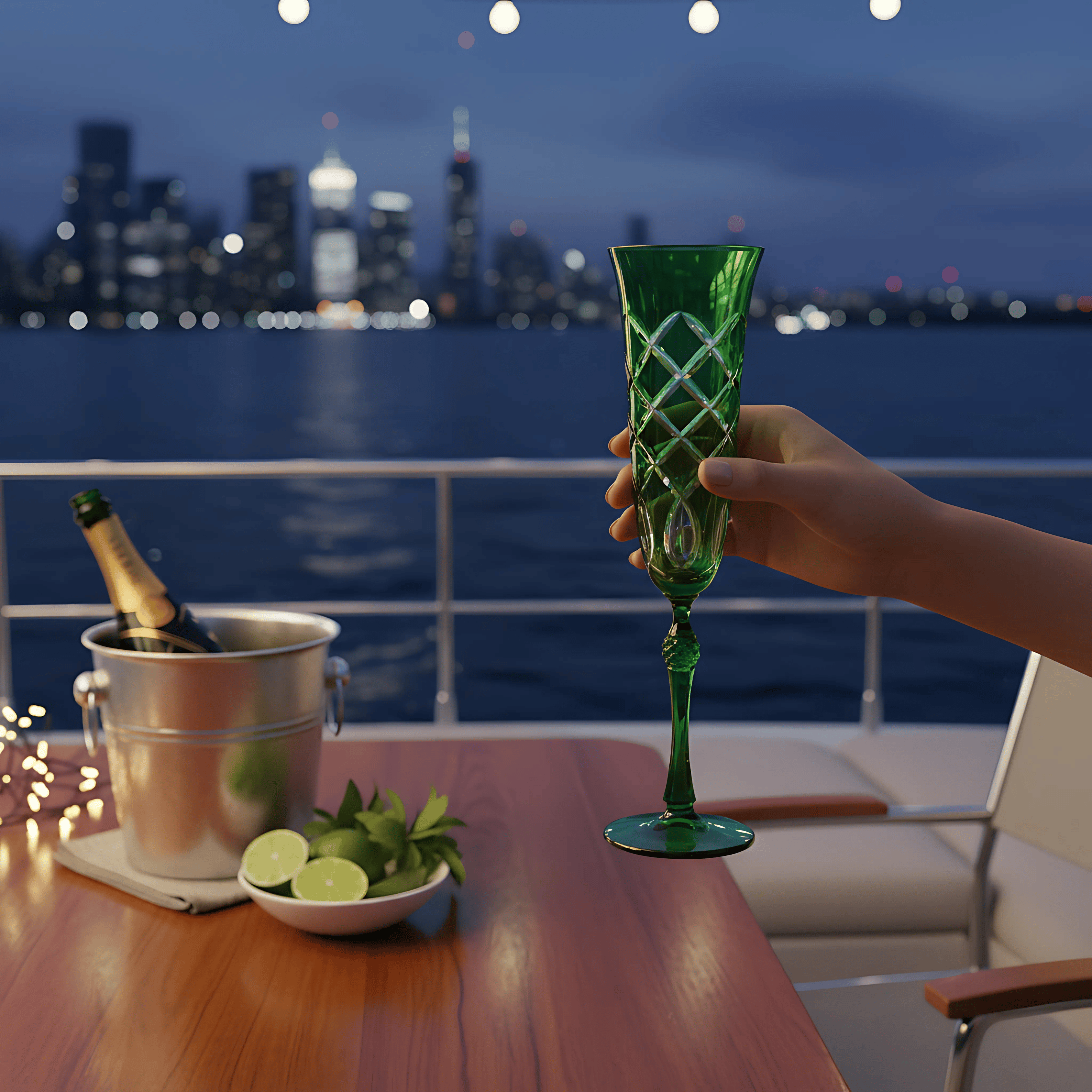 Heritage Champagne Flute - Set Of 2 - Margerie Crystal USA