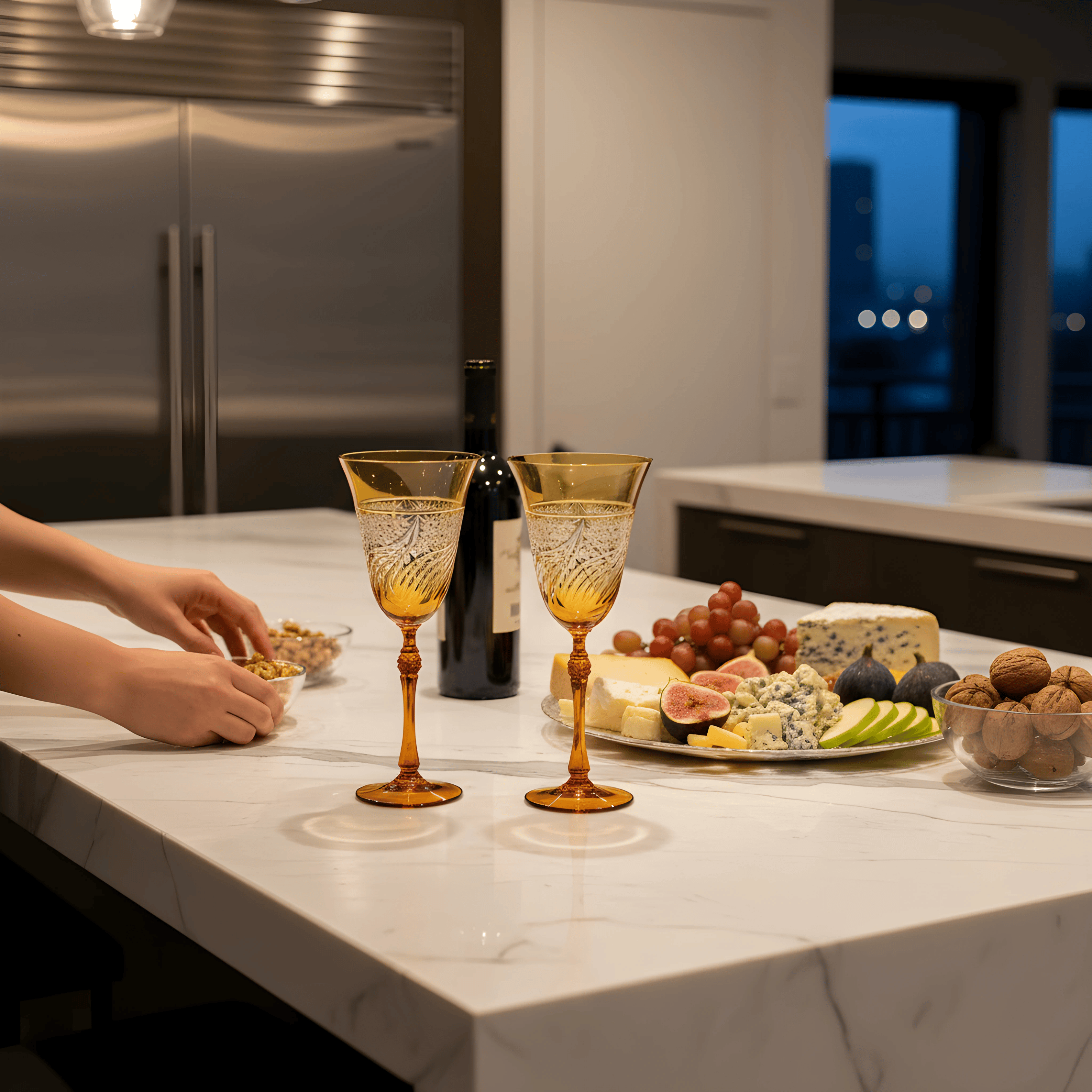 Aurora Wine Glass - Set Of 2 - Margerie Crystal USA