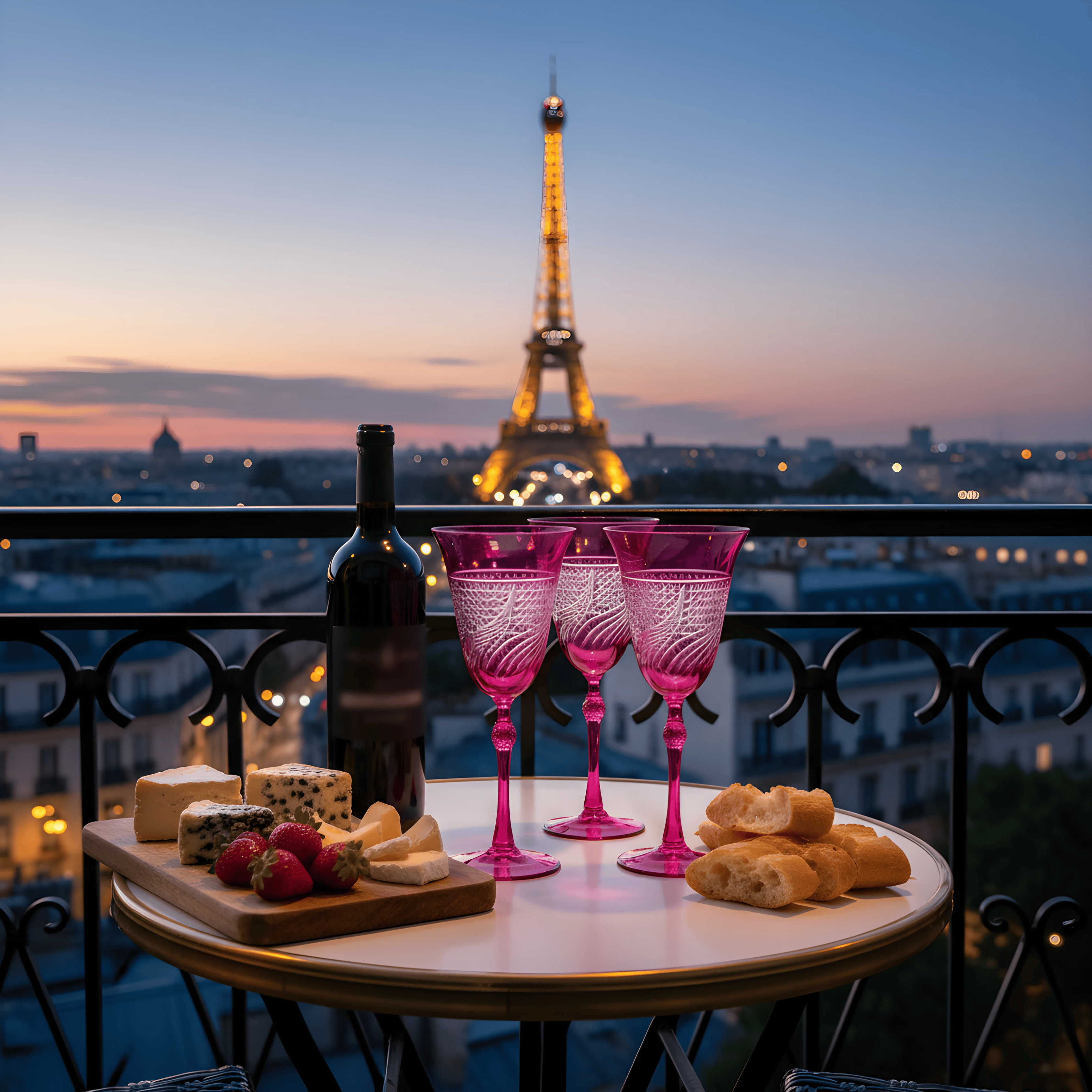 Aurora Wine Glass - Set Of 2 - Margerie Crystal USA