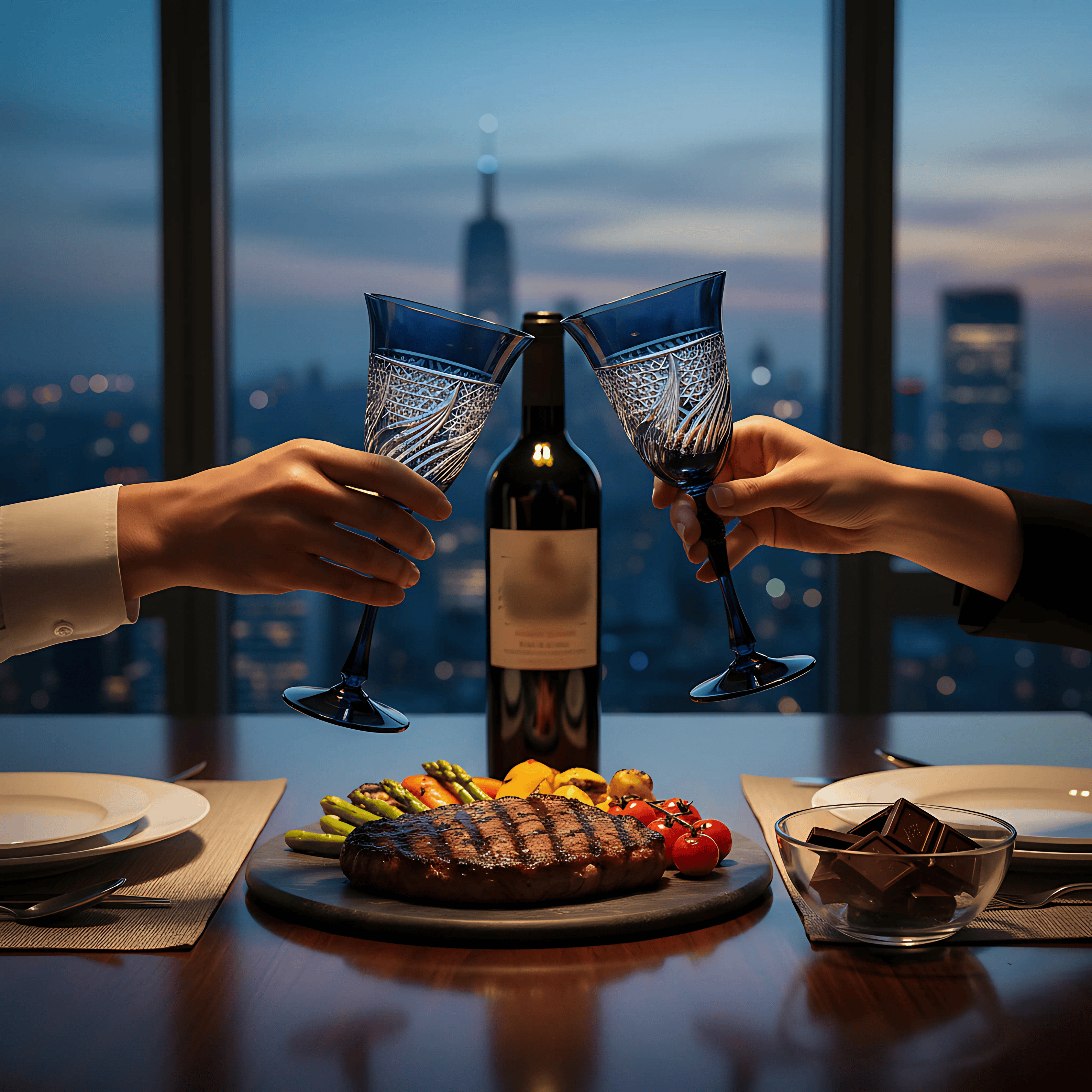 Aurora Wine Glass - Set Of 2 - Margerie Crystal USA