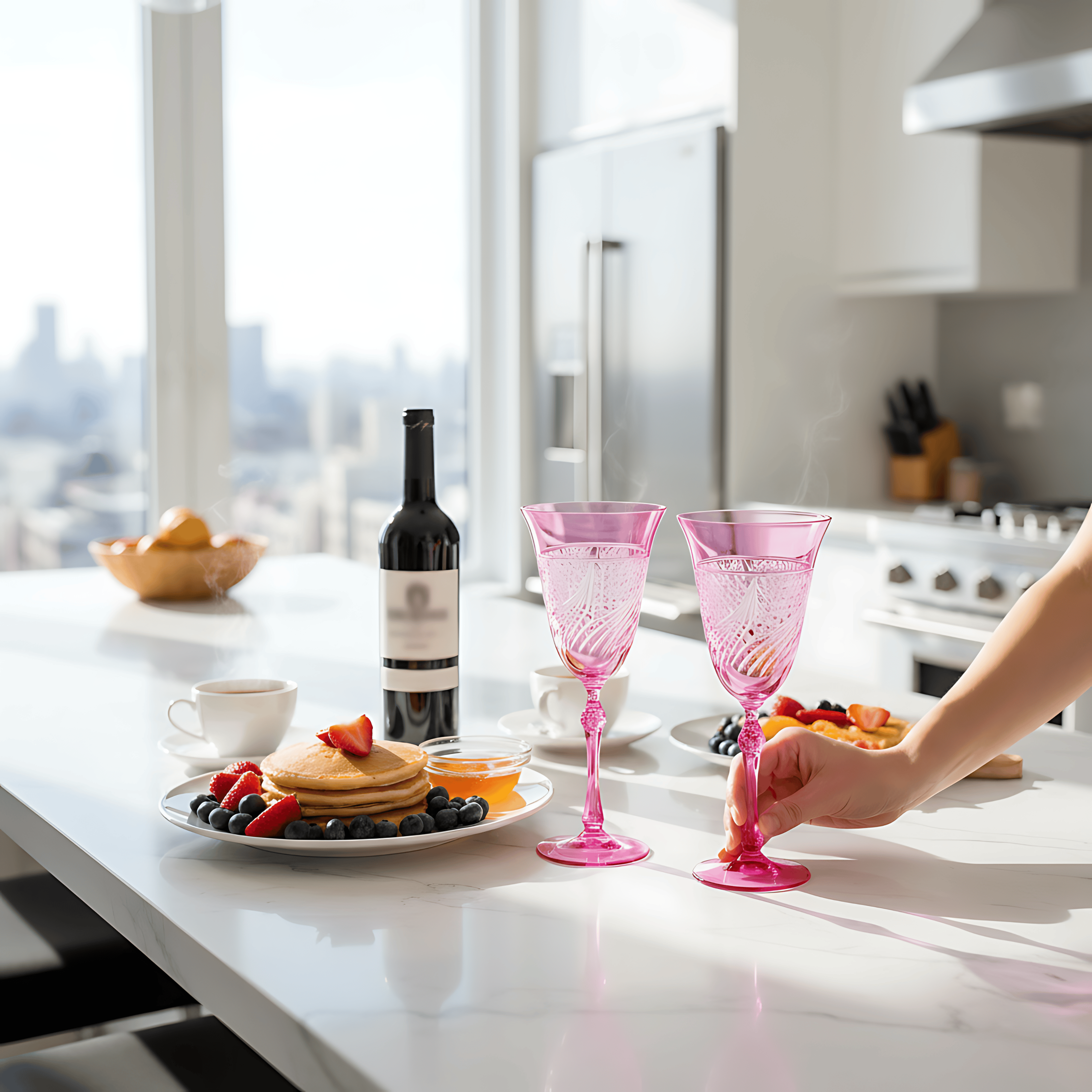 Aurora Wine Glass - Set Of 2 - Margerie Crystal USA