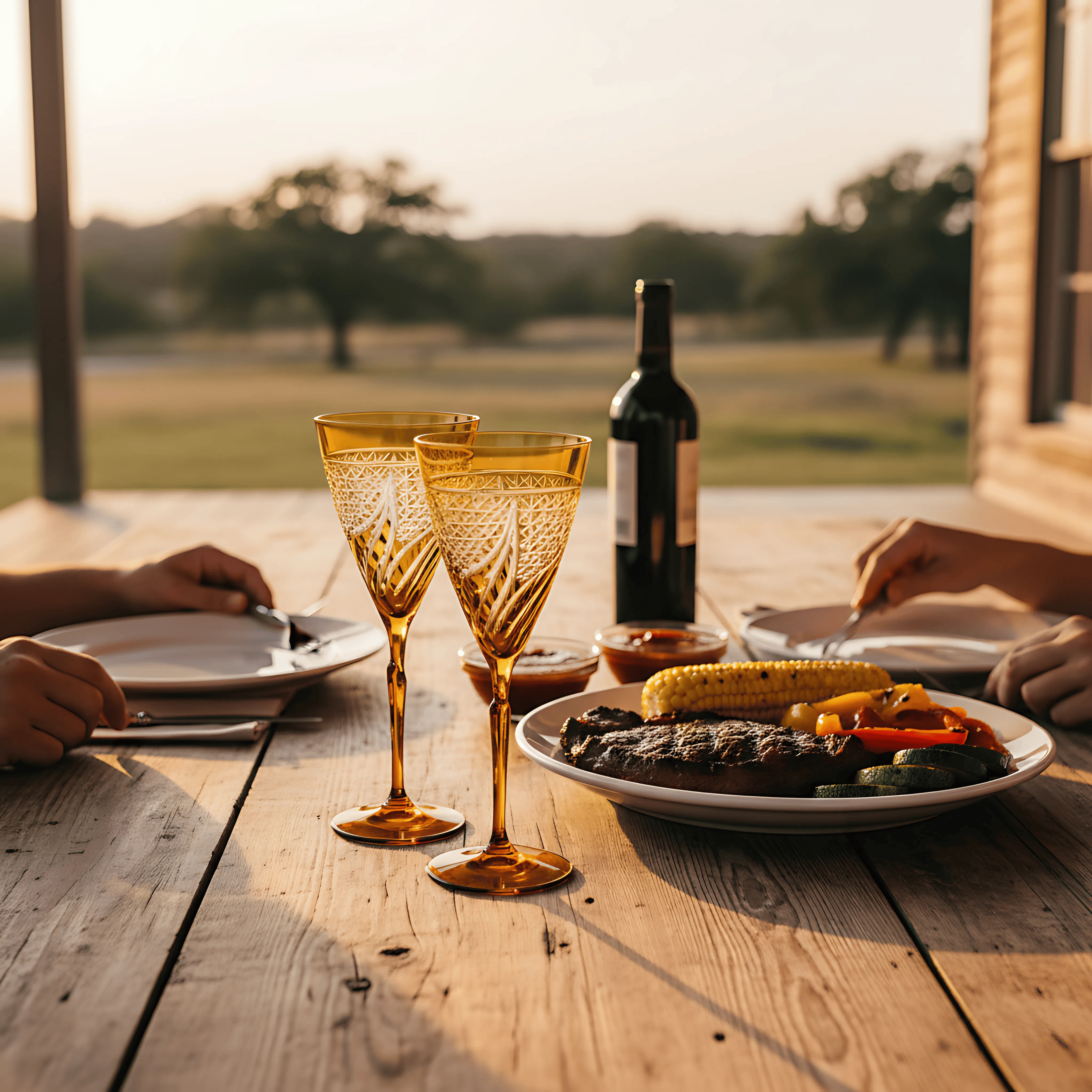 Aurora Wine Glass - Set Of 2 - Margerie Crystal USA