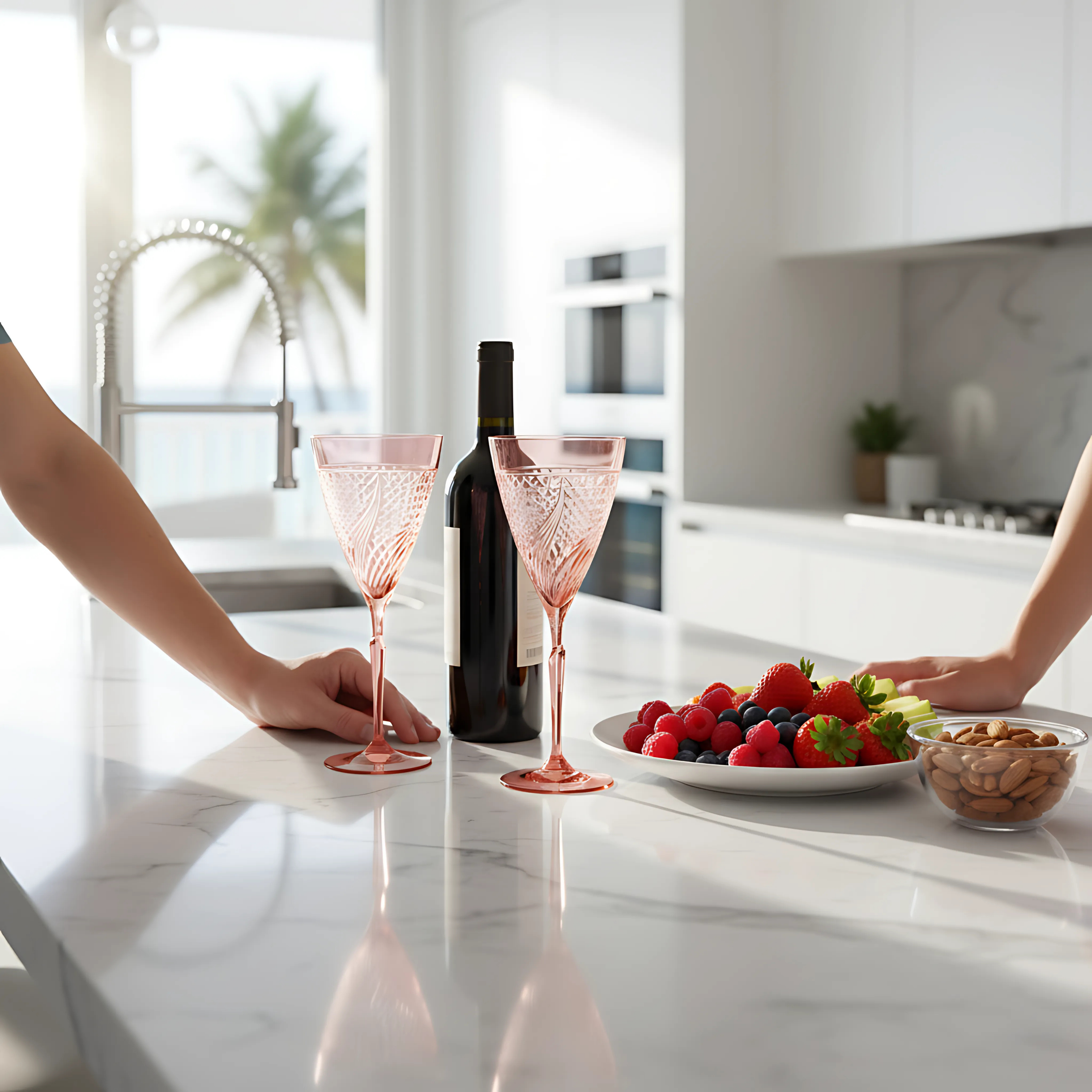 Aurora Wine Glass - Set Of 2 - Margerie Crystal USA