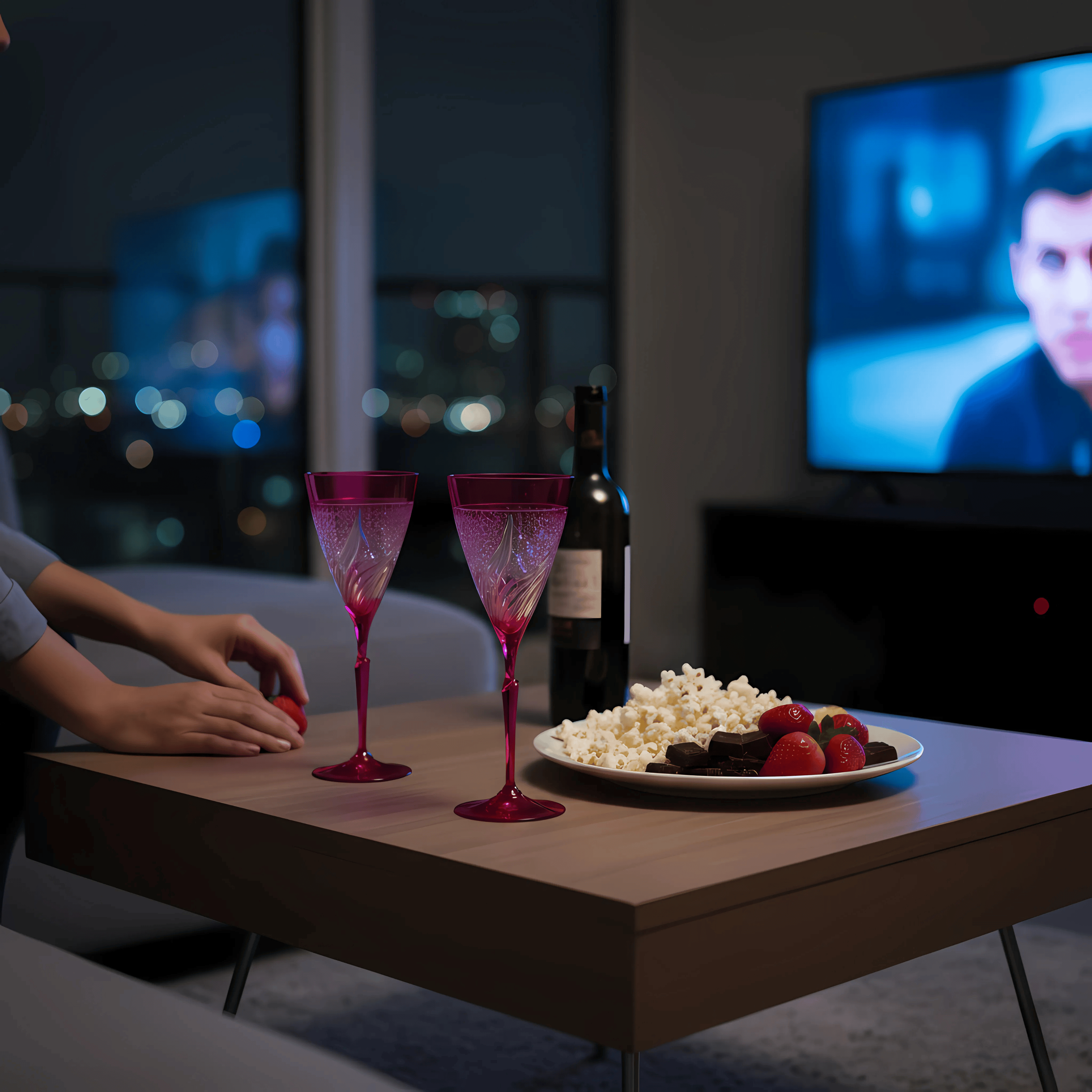 Aurora Wine Glass - Set Of 2 - Margerie Crystal USA