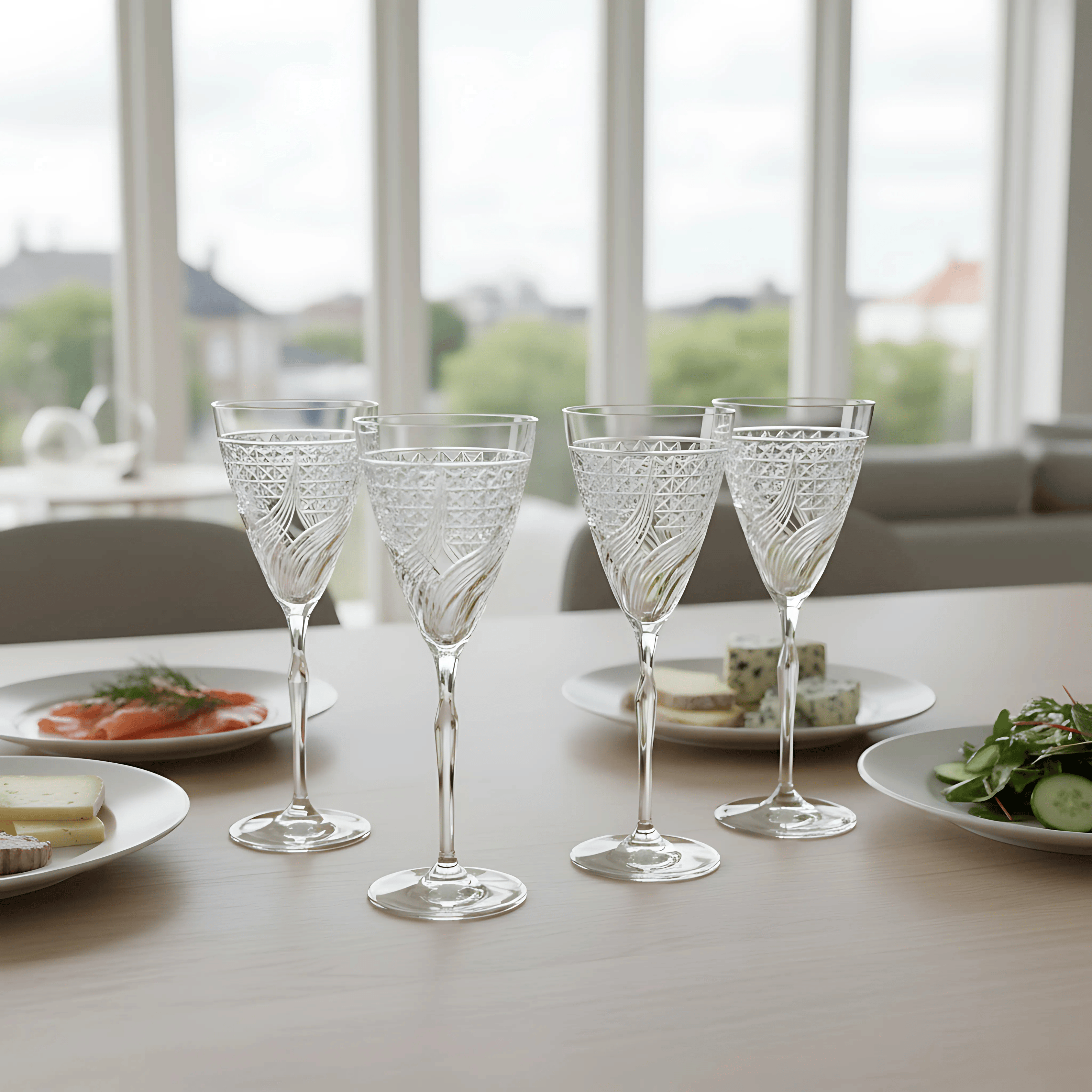 Aurora Wine Glass - Set Of 2 - Margerie Crystal USA