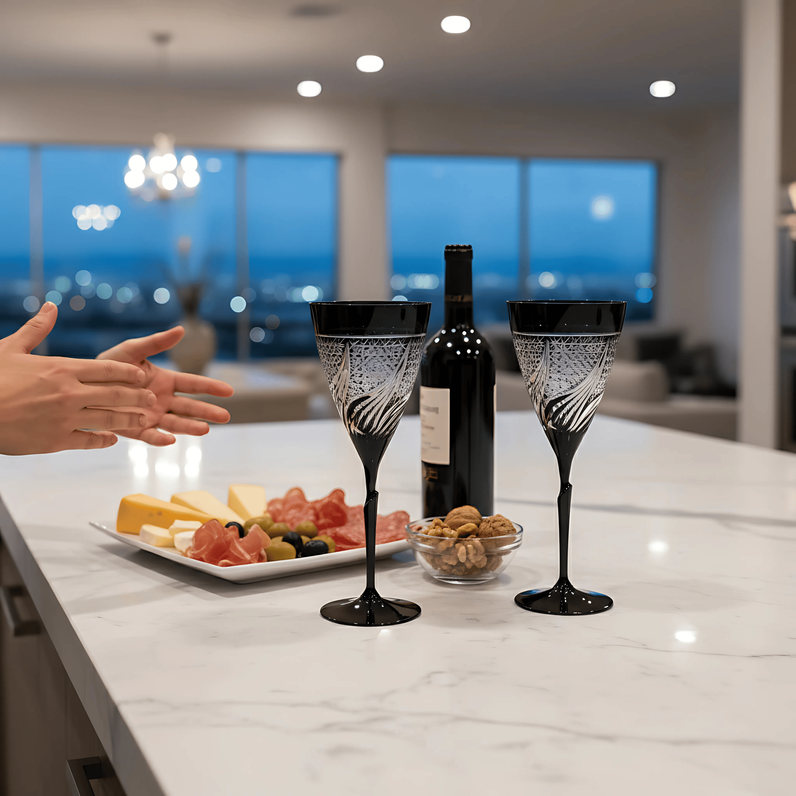 Aurora Wine Glass - Set Of 2 - Margerie Crystal USA