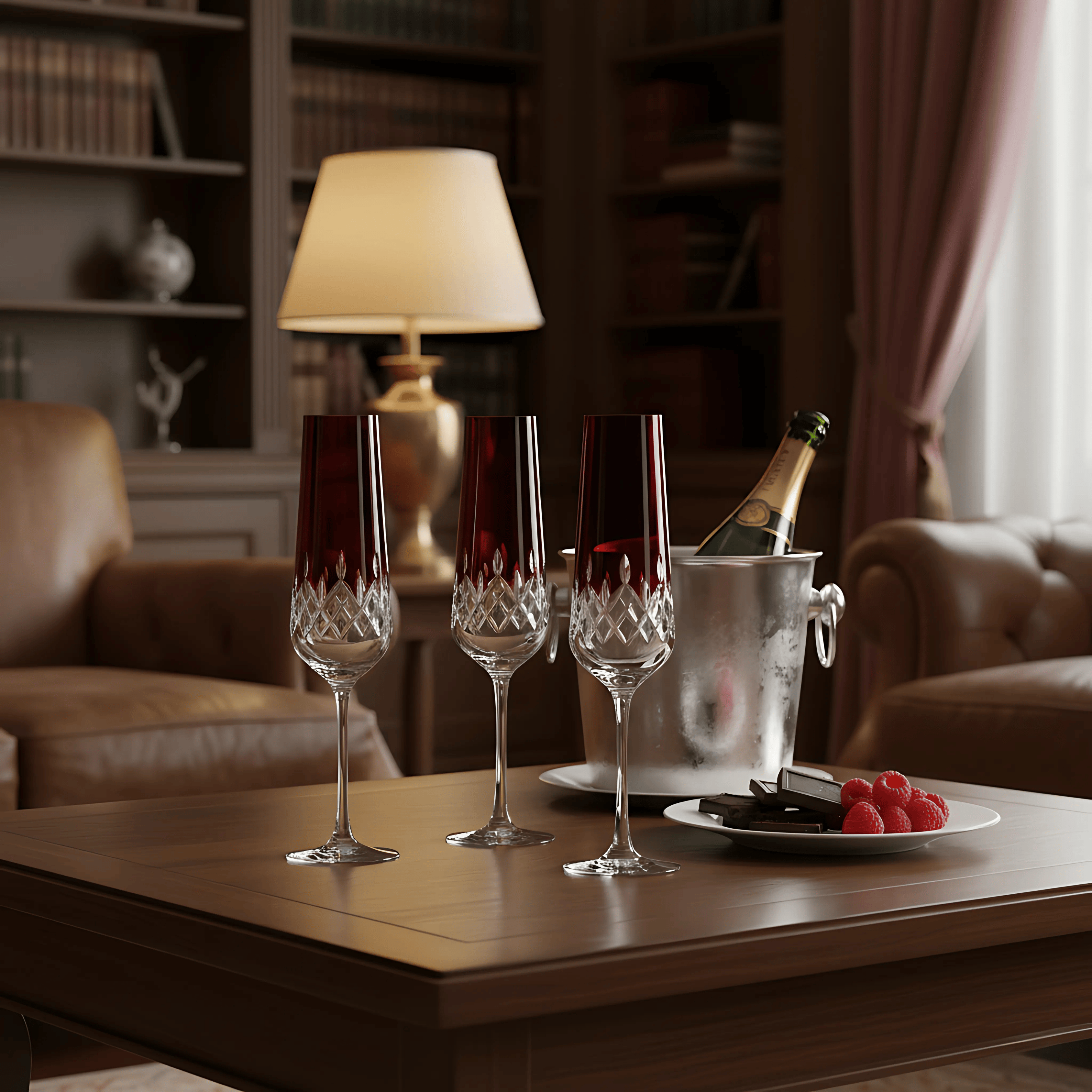 Aria Champagne Flute - Set Of 2 - Margerie Crystal USA