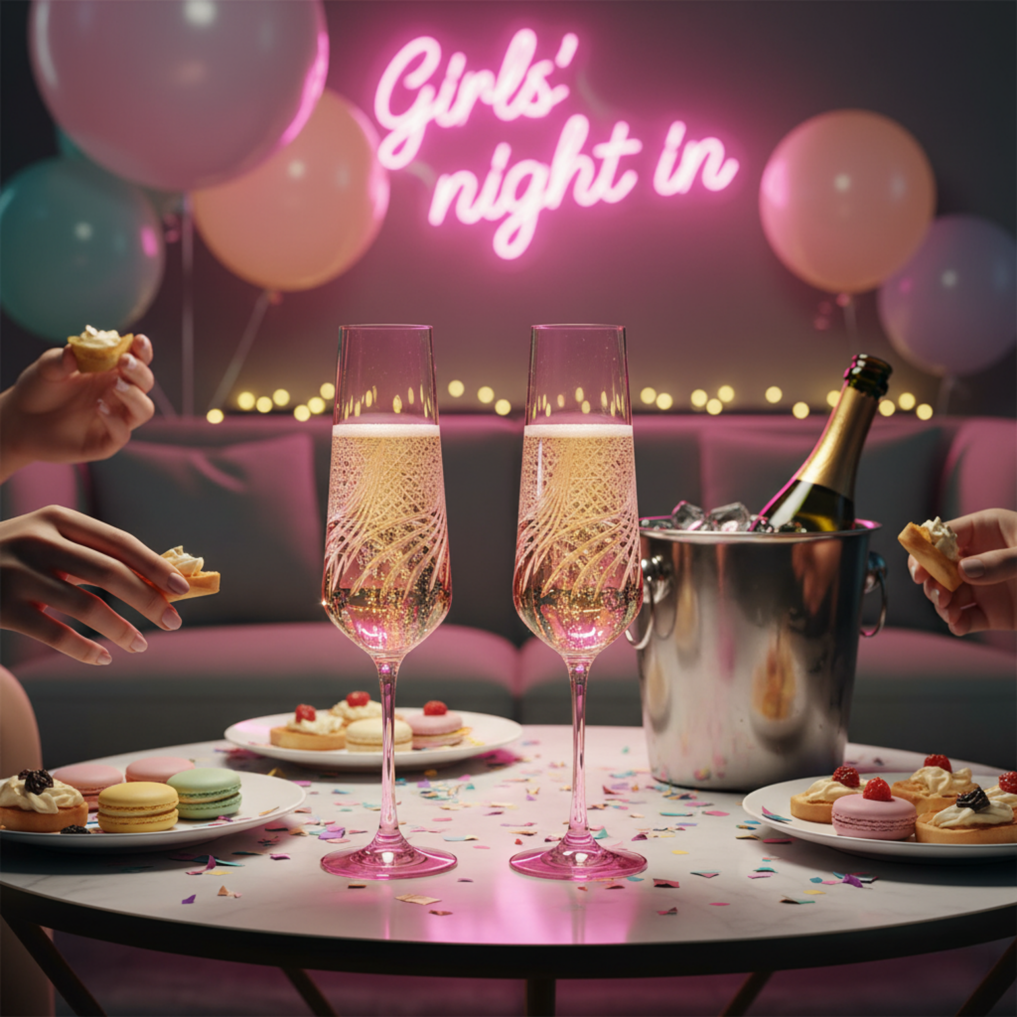 Aurora Champagne Flute - Set Of 2 - Margerie Crystal USA