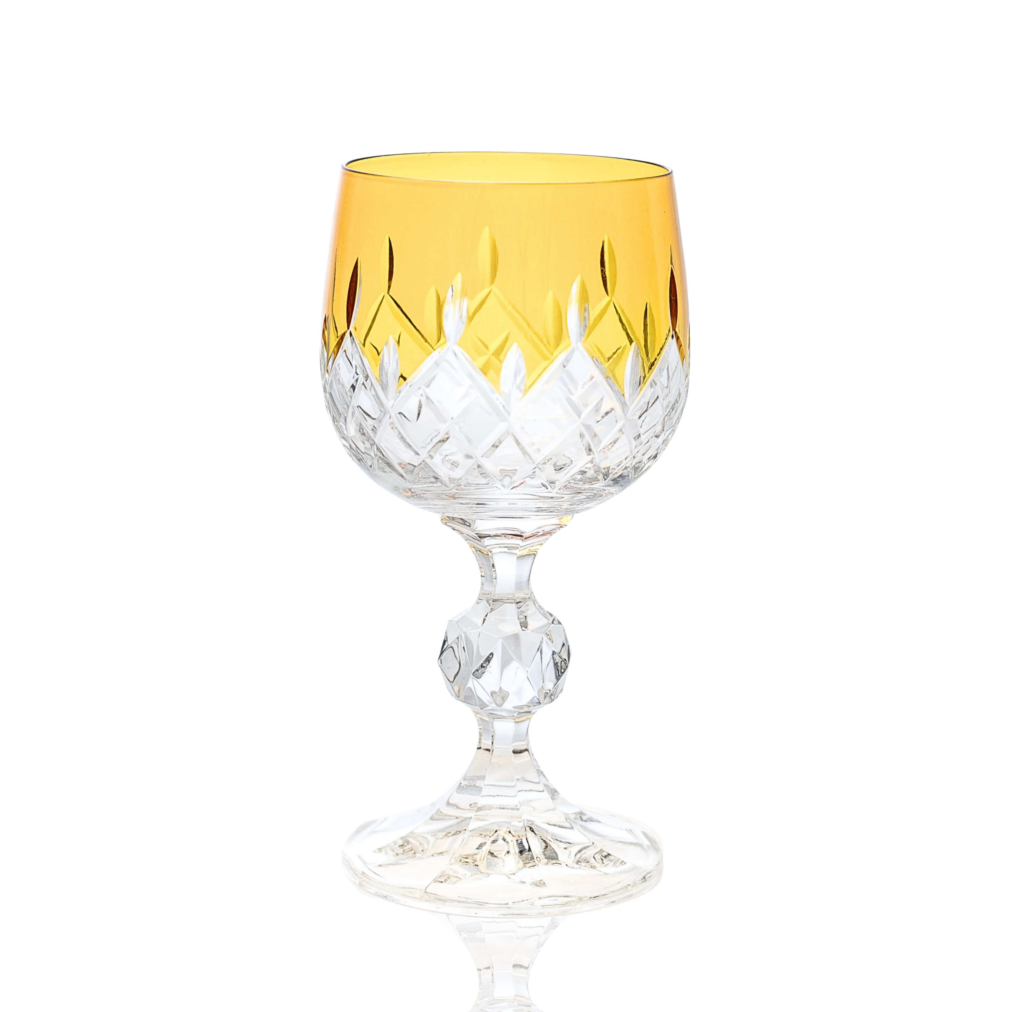 Aria Cut Crystal Wine Goblet - Set Of 2 - Margerie Crystal USA