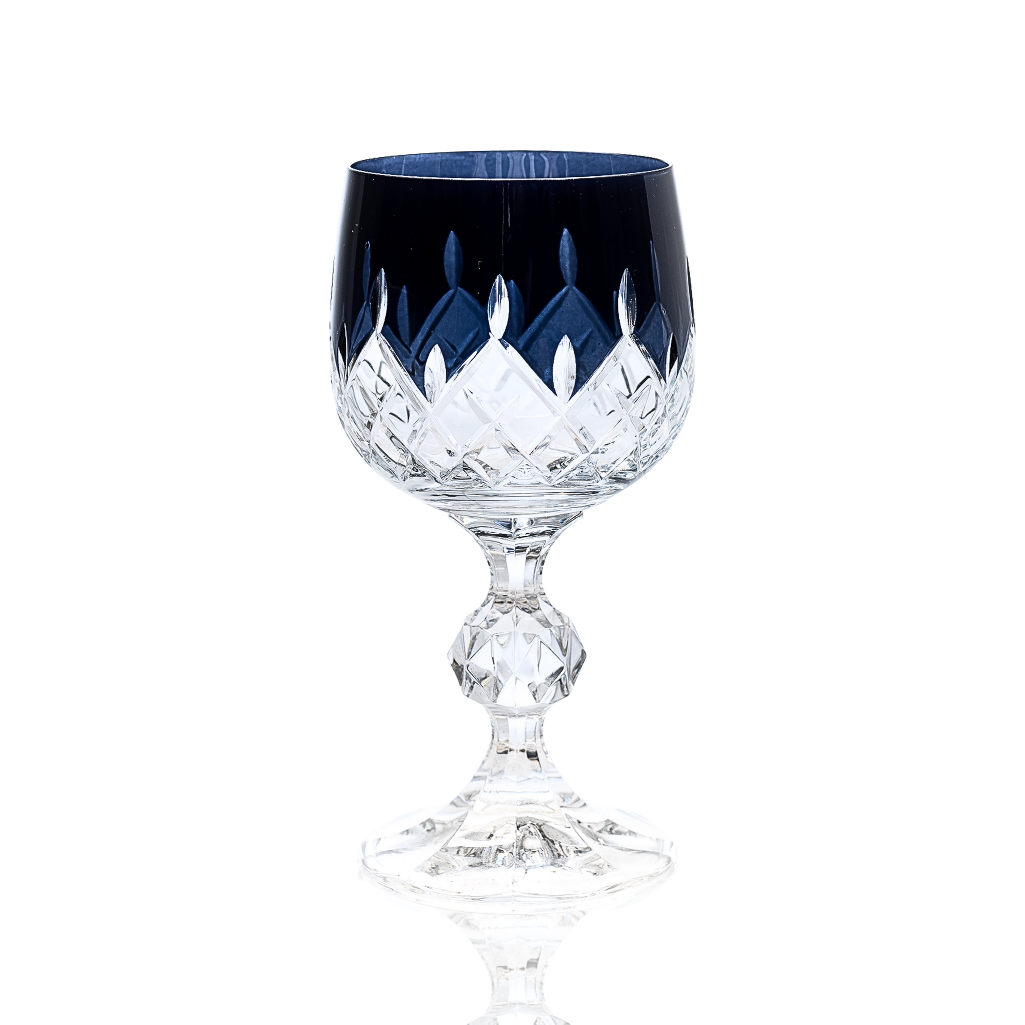Aria Cut Crystal Wine Goblet - Set Of 2 - Margerie Crystal USA