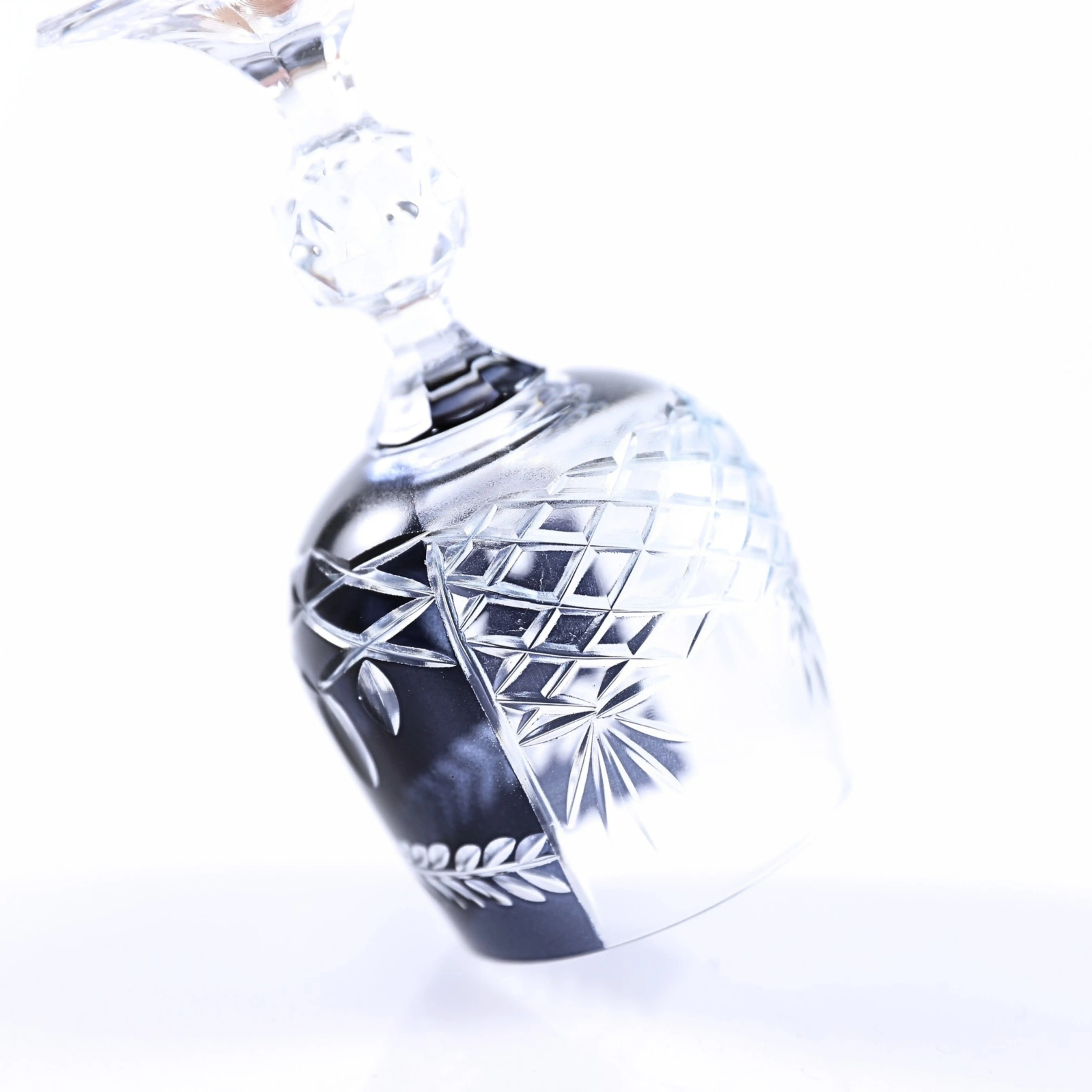 Hybrid Cut Crystal Small Wine Goblet - Set Of 2 - Margerie Crystal USA